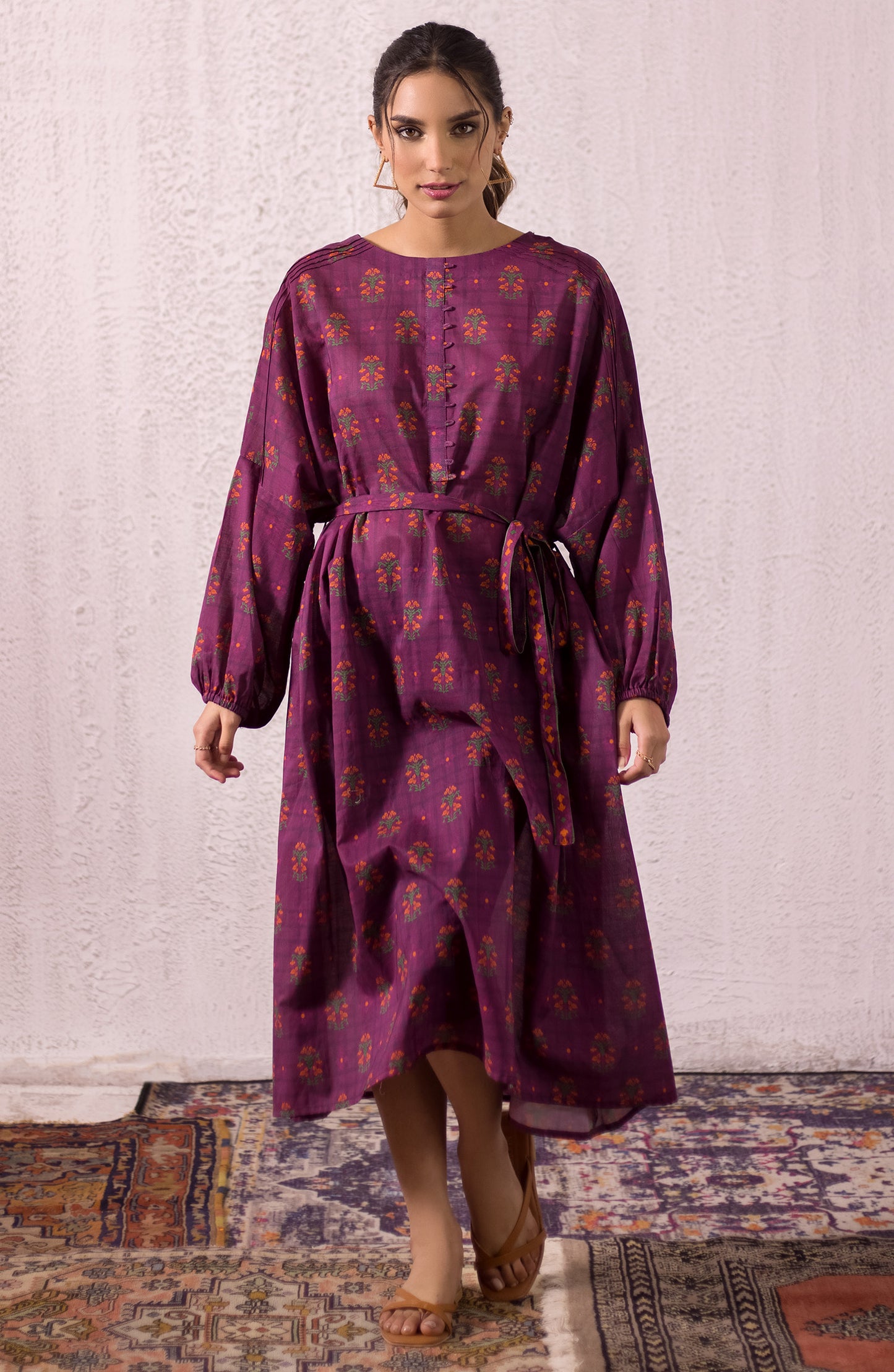 OTL-22-004/U RED LAWN  UNSTITCHED SHIRT DUPATTA PANTS