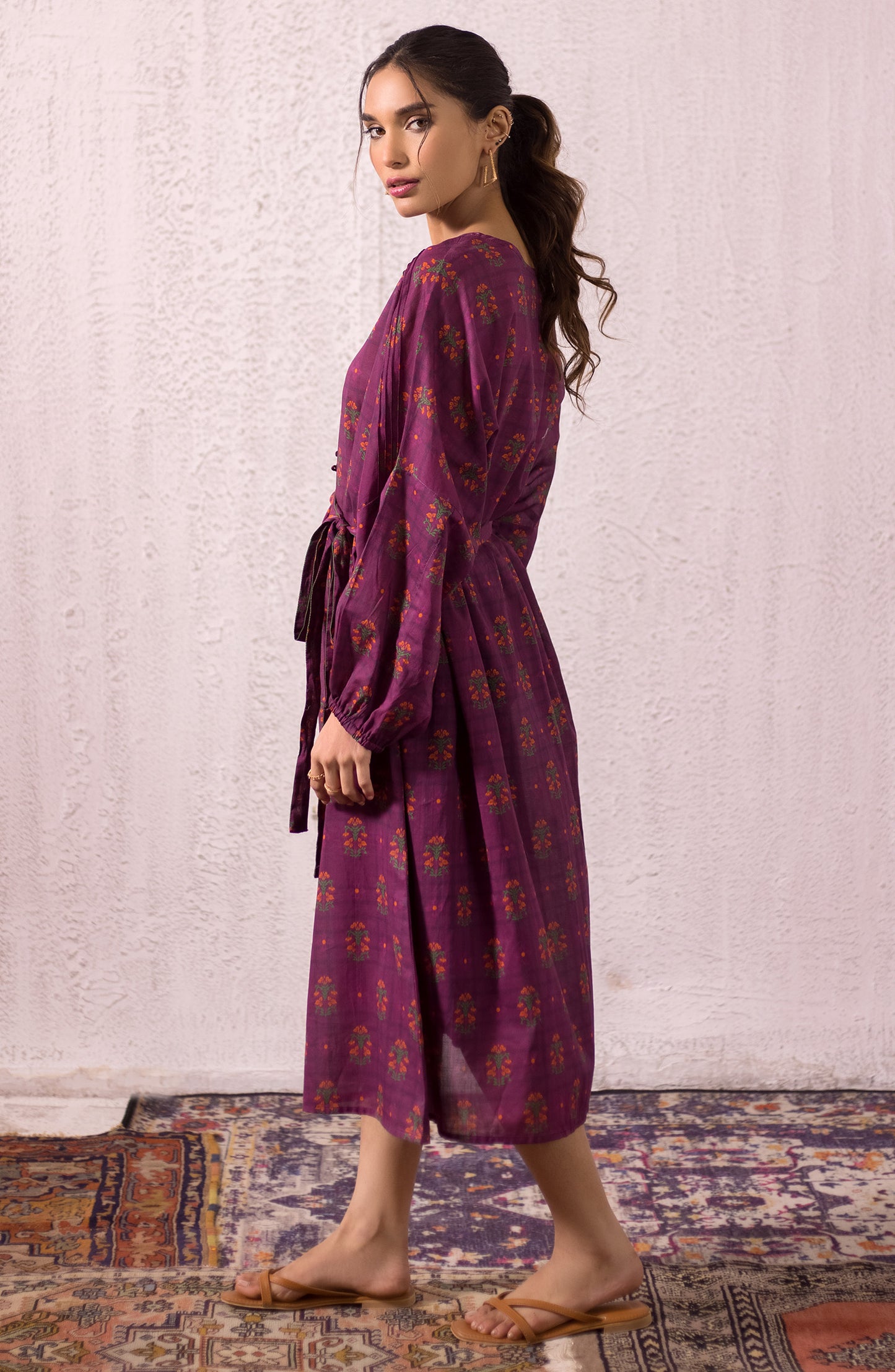 OTL-22-004/U RED LAWN  UNSTITCHED SHIRT DUPATTA PANTS
