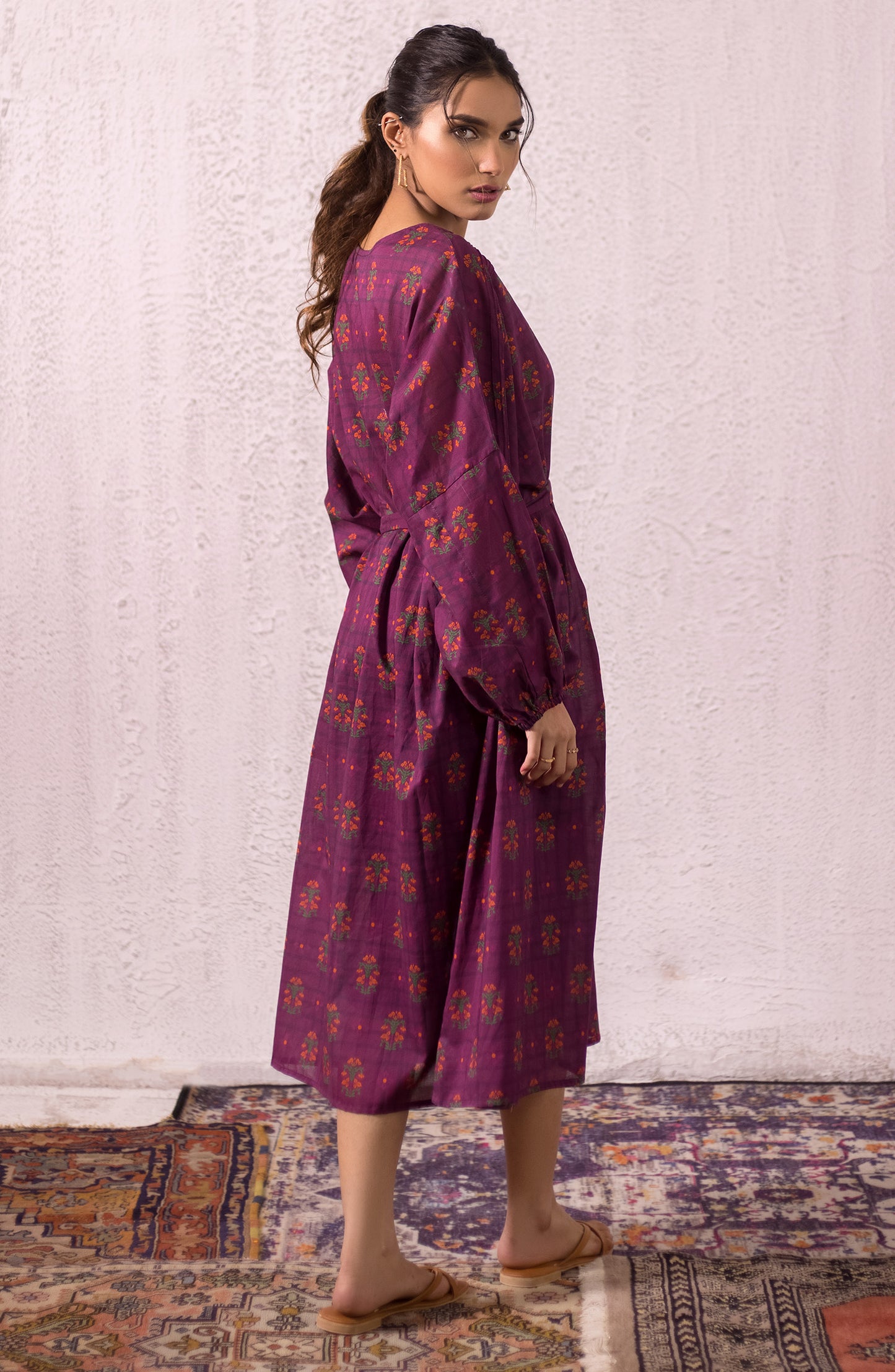 OTL-22-004/U RED LAWN  UNSTITCHED SHIRT DUPATTA PANTS