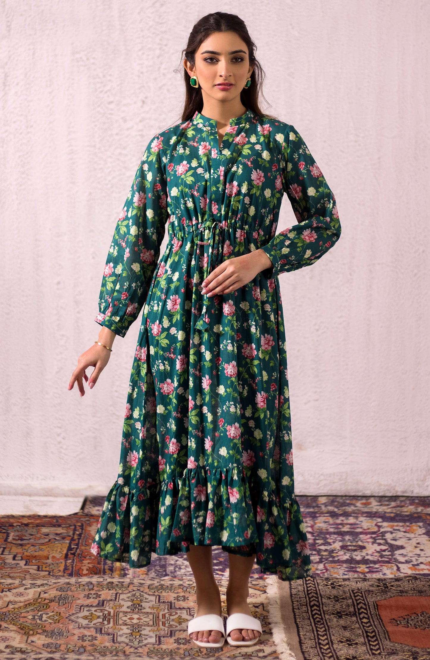 OTL-22-004/U RED LAWN  UNSTITCHED SHIRT DUPATTA PANTS