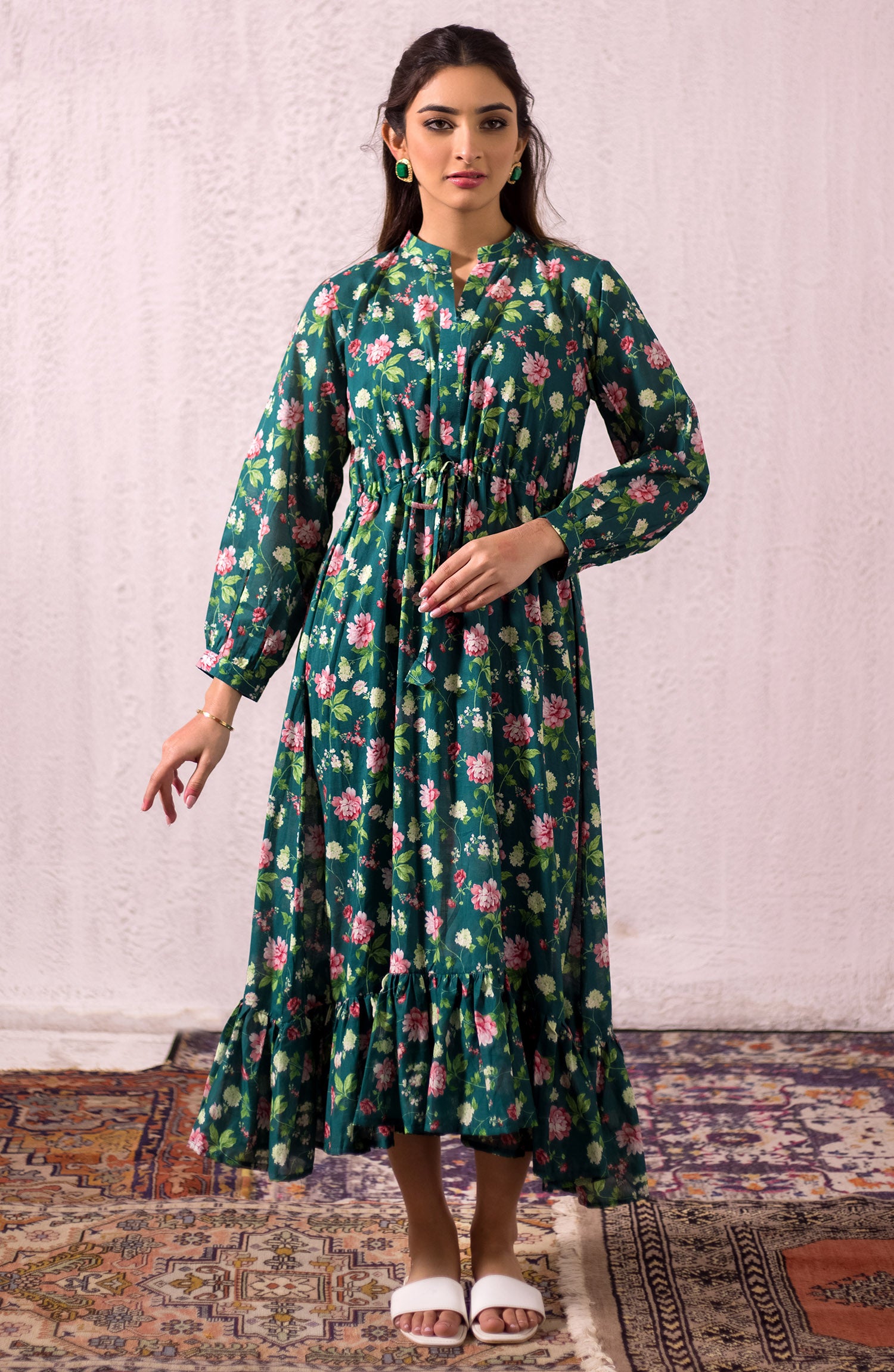 OTL-22-004/U RED LAWN  UNSTITCHED SHIRT DUPATTA PANTS