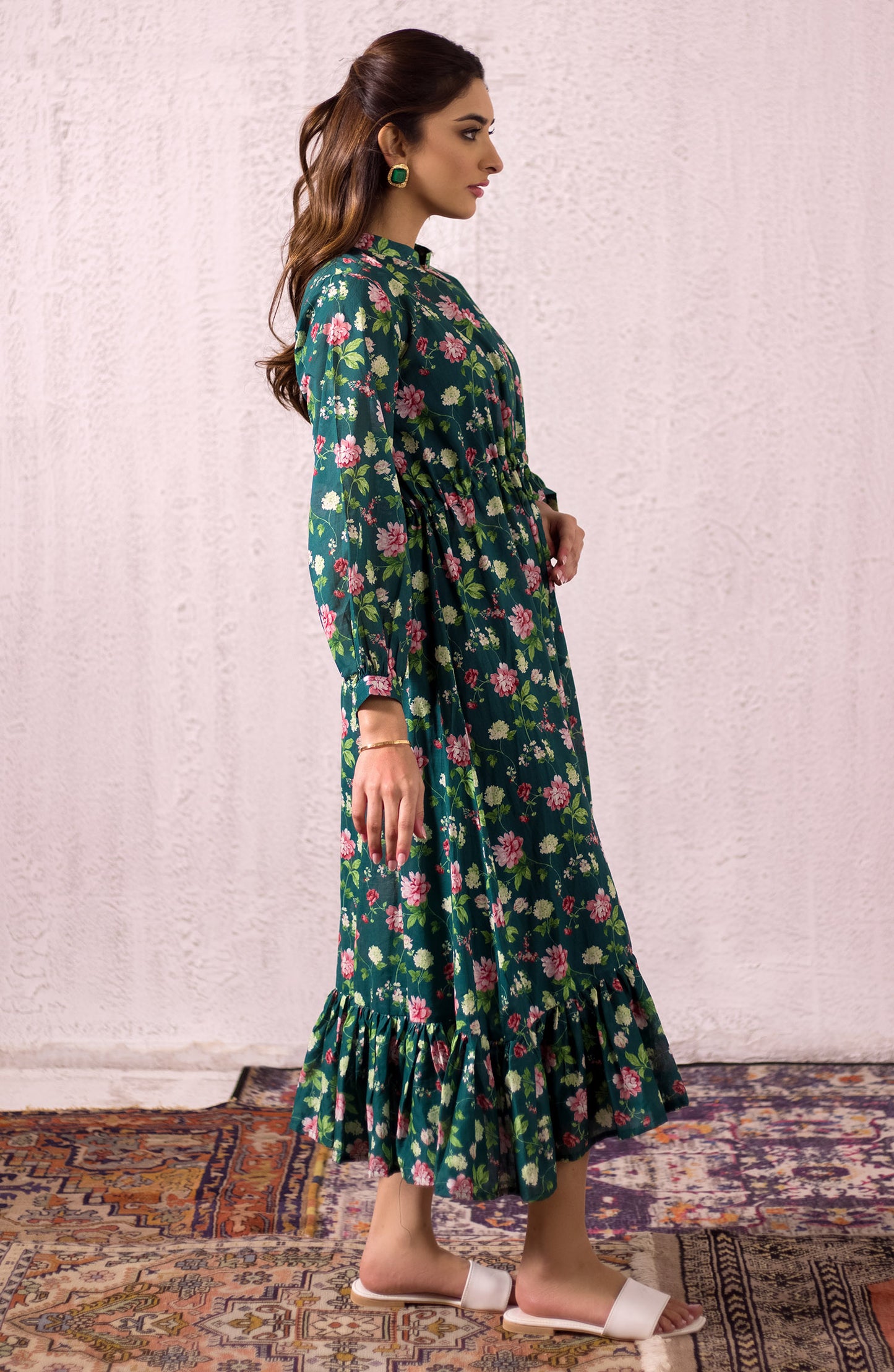 OTL-22-004/U RED LAWN  UNSTITCHED SHIRT DUPATTA PANTS