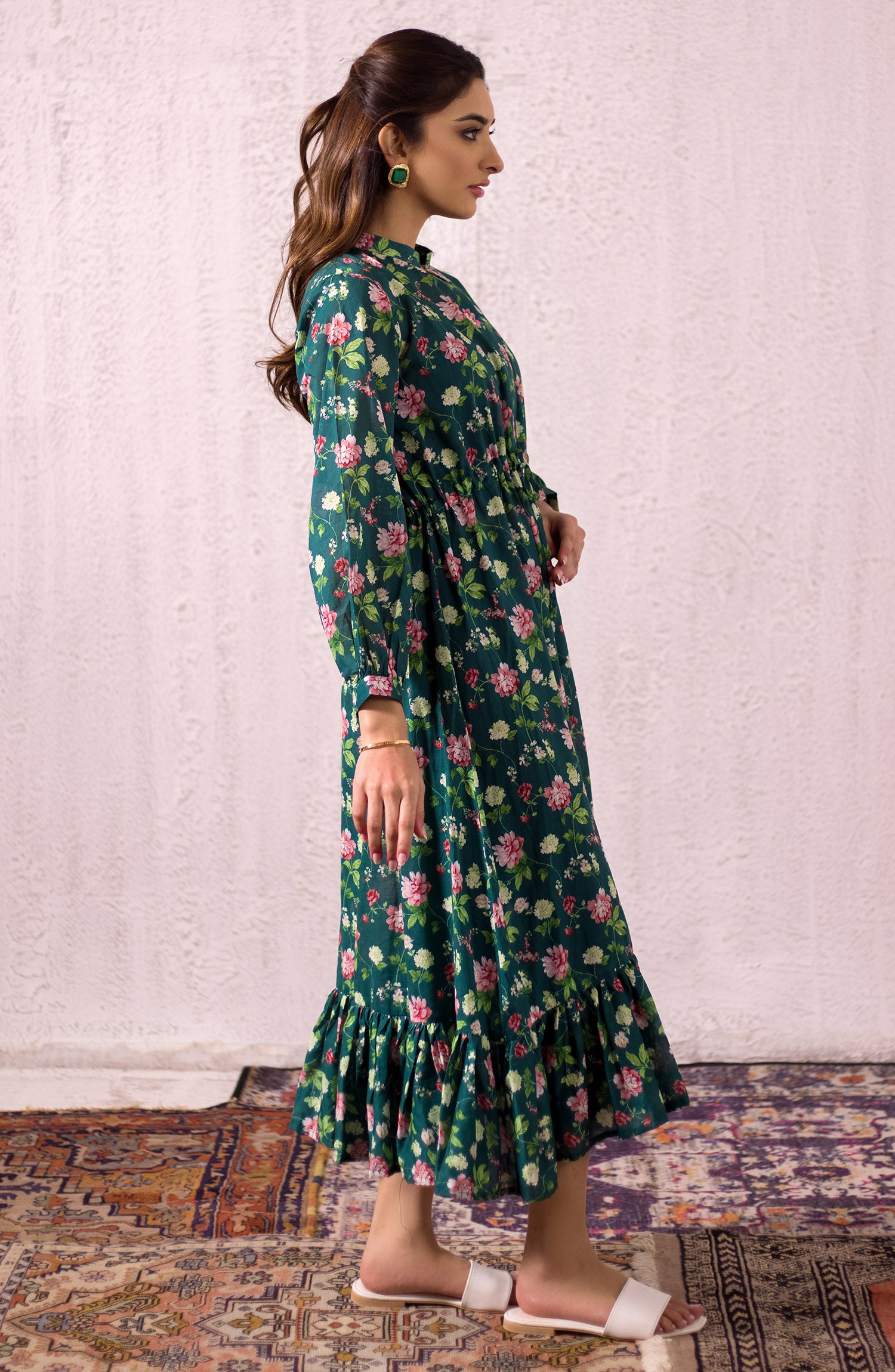 OTL-22-004/U RED LAWN  UNSTITCHED SHIRT DUPATTA PANTS