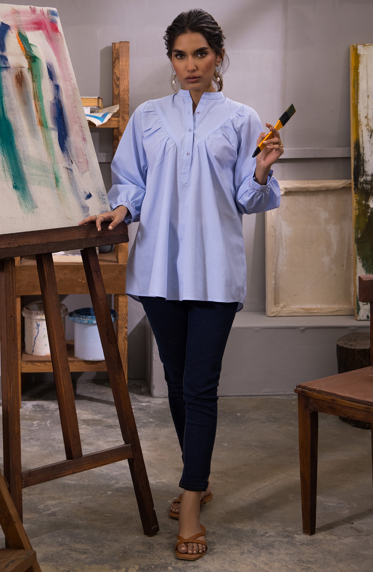 Stitched 1 Piece Plain Heavy Cotton Shirt