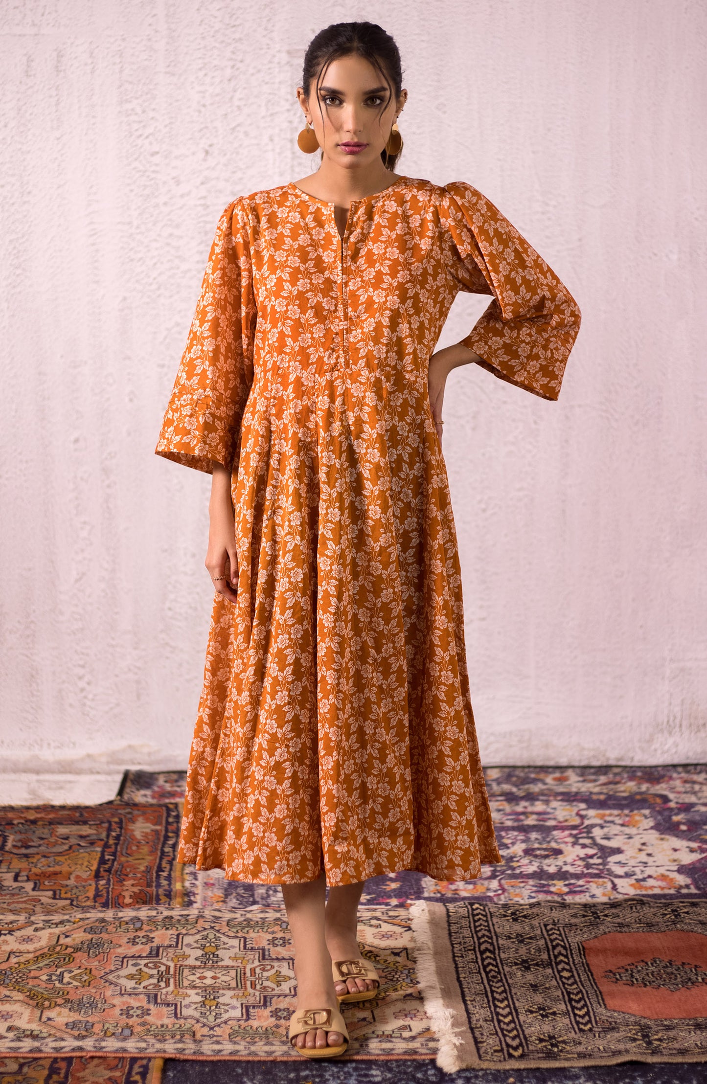 OTL-22-004/U RED LAWN  UNSTITCHED SHIRT DUPATTA PANTS