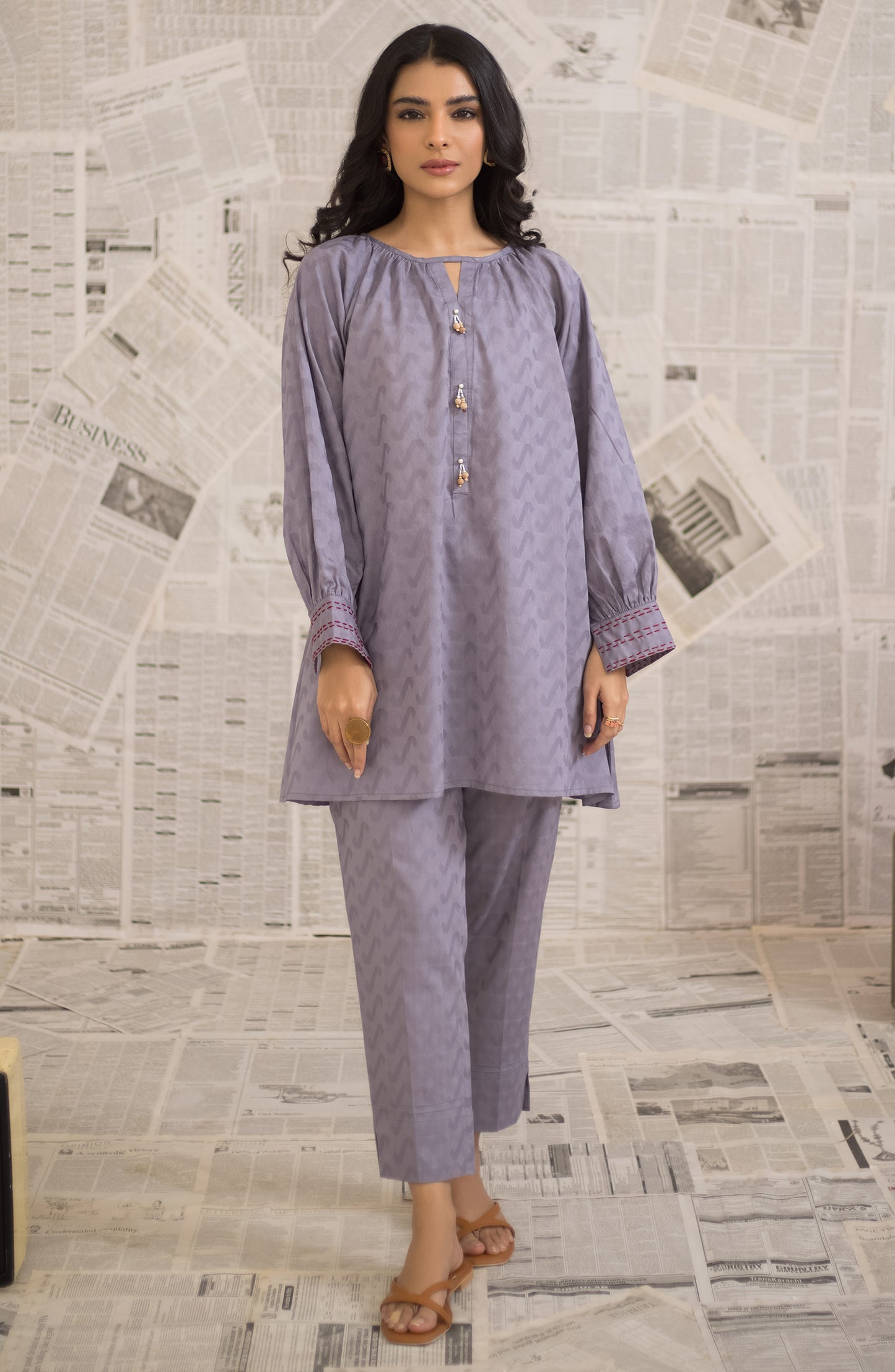 OTL-22-004/U RED LAWN  UNSTITCHED SHIRT DUPATTA PANTS