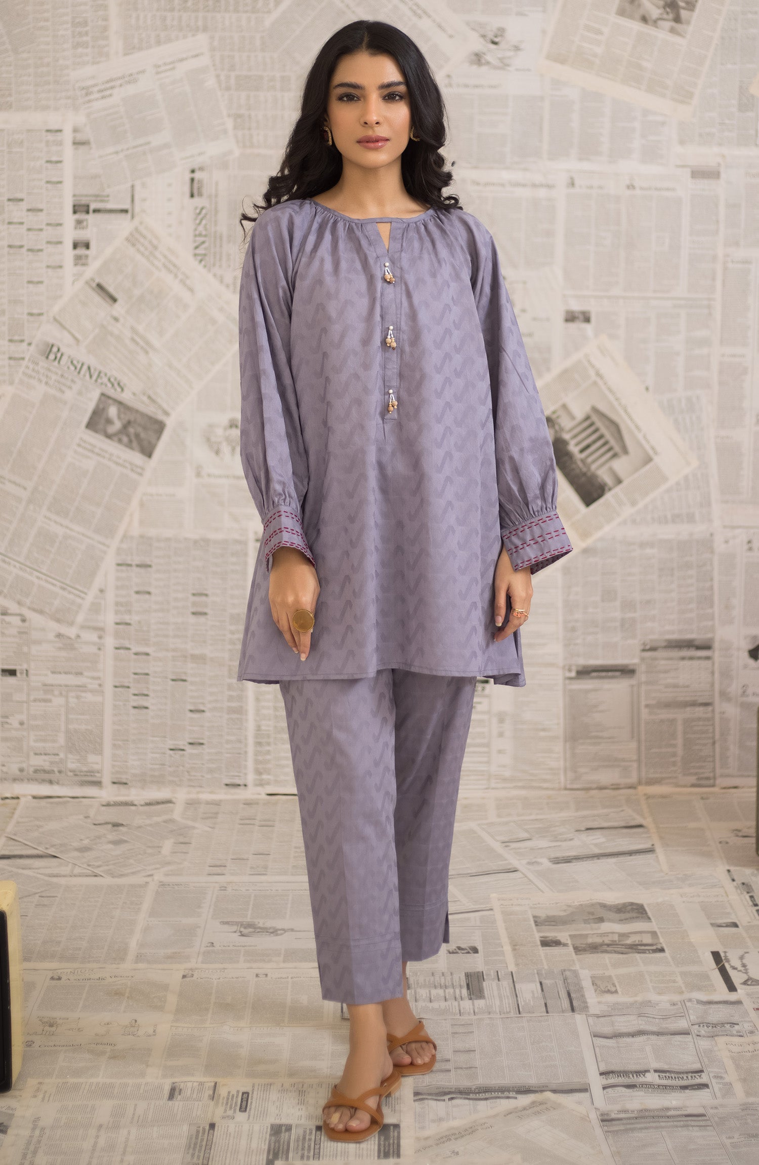 OTL-22-004/U RED LAWN  UNSTITCHED SHIRT DUPATTA PANTS
