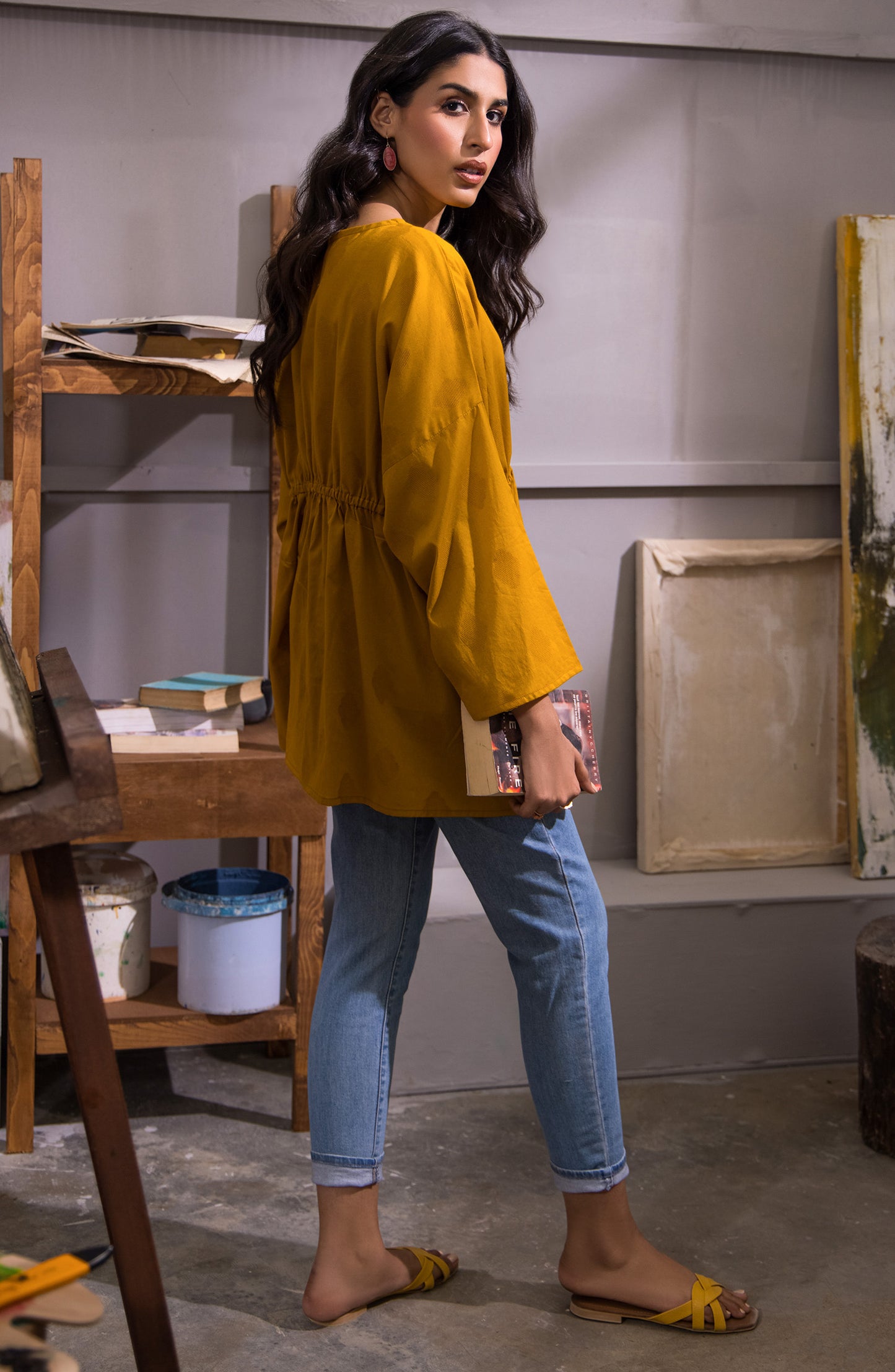 Stitched 1 Piece Plain Jacquard Shirt