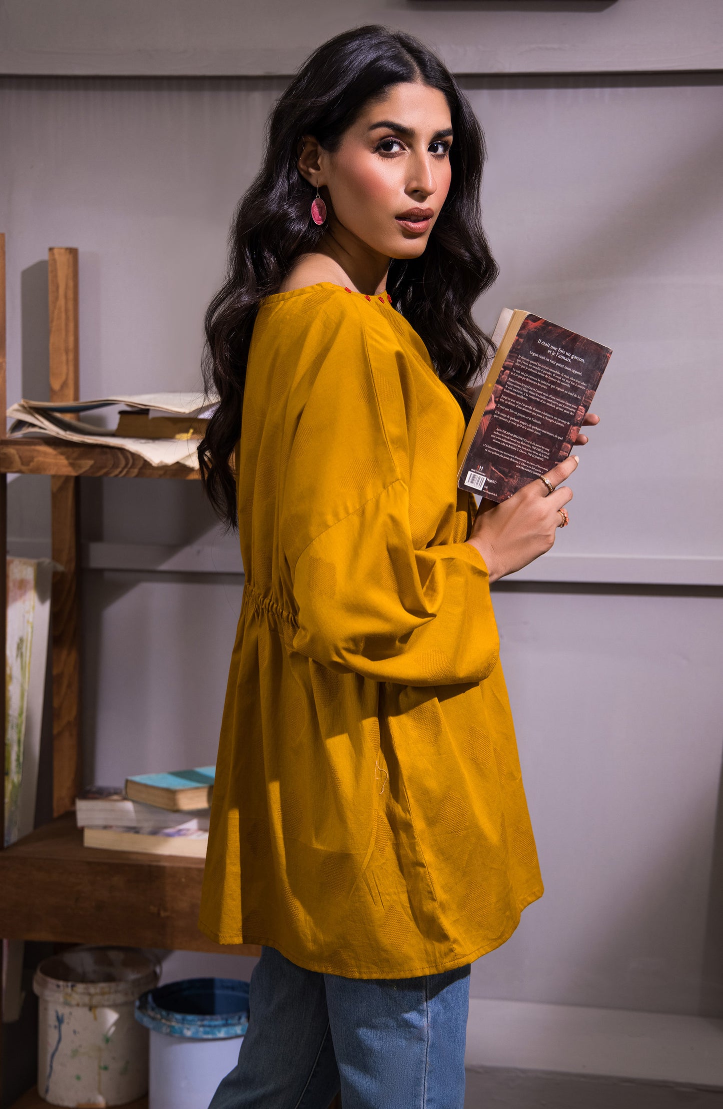 NRC-65/S MUSTARD JACQUARD SCSHIRT READY TO WEAR SHIRT