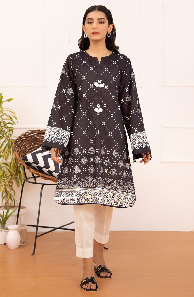 Stitched 1 Piece Printed Cambric Shirt
