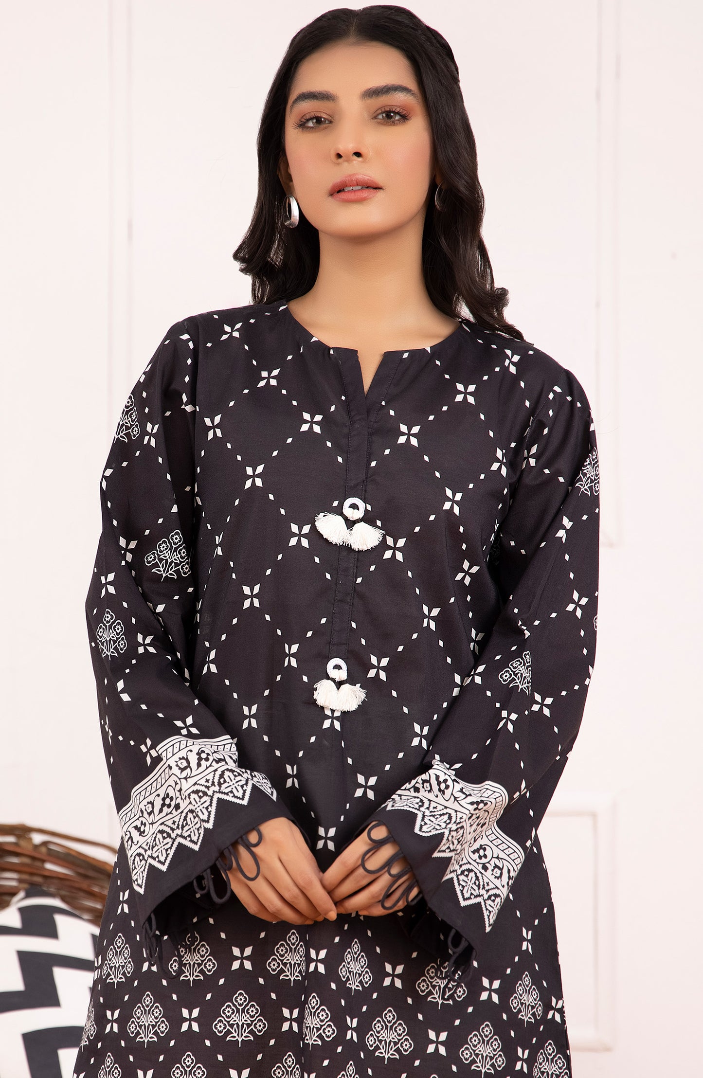 Stitched 1 Piece Printed Cambric Shirt
