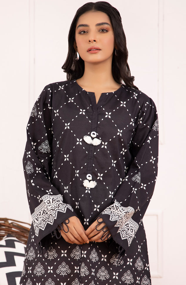 Stitched 1 Piece Printed Cambric Shirt