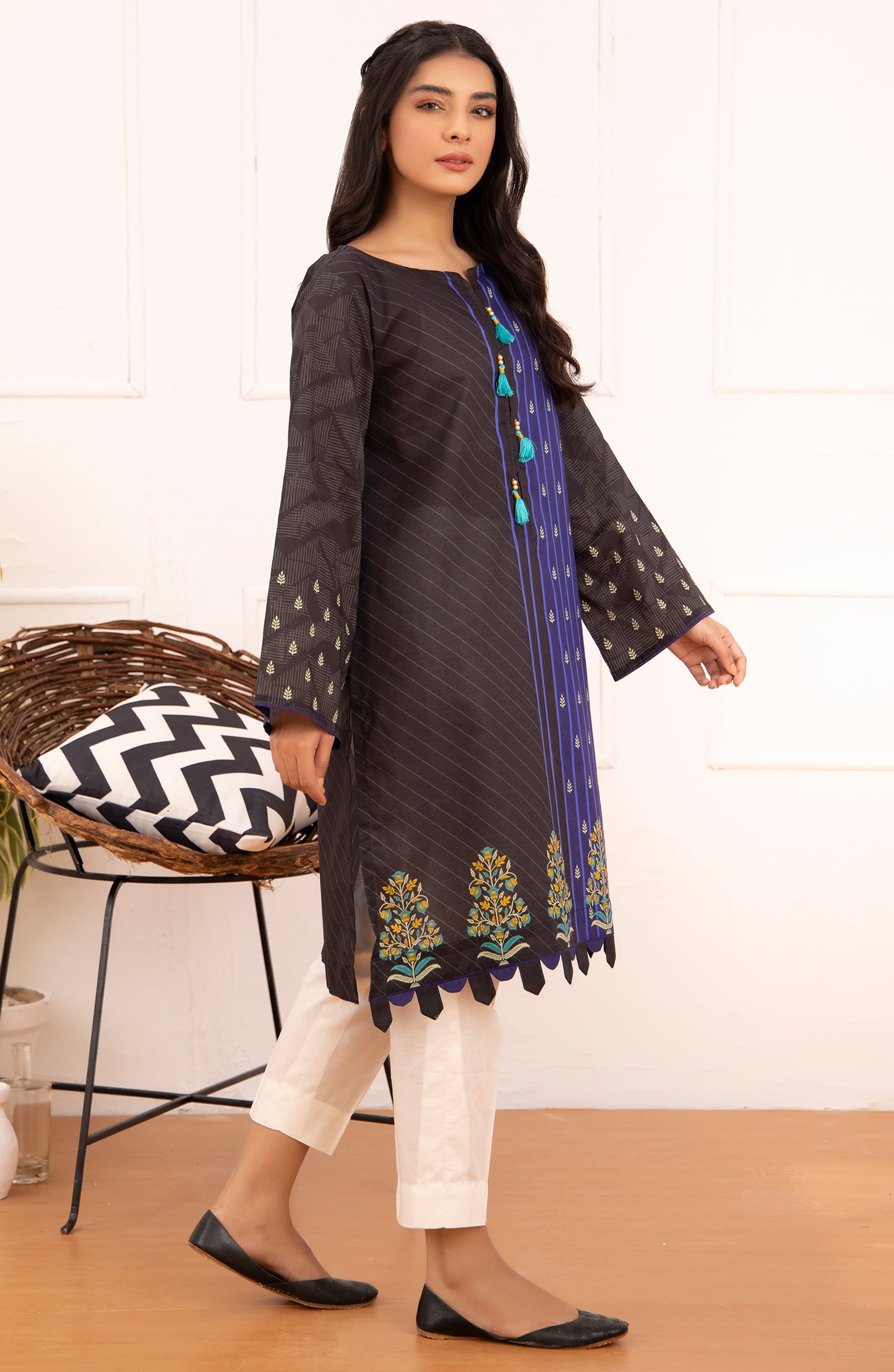 Stitched 1 Piece Printed Cambric Shirt