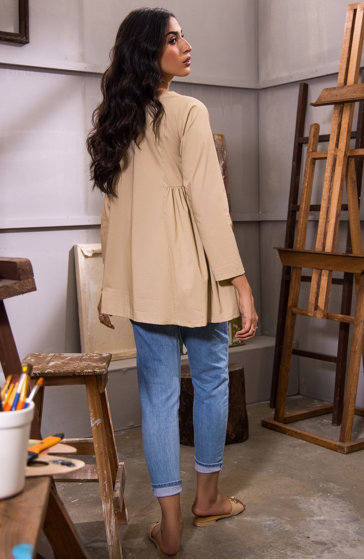 Stitched 1 Piece Plain Heavy Cotton Shirt