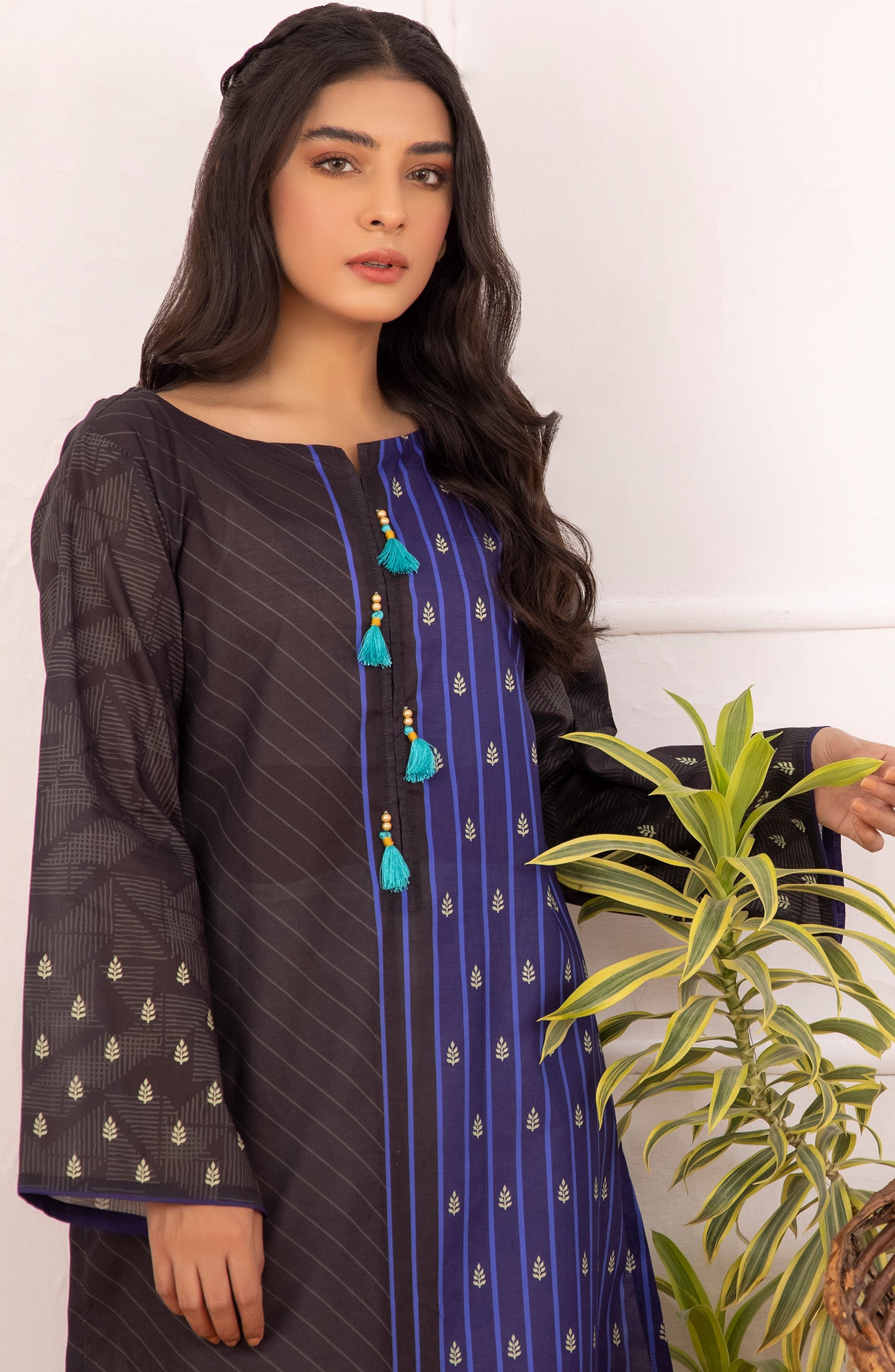 Stitched 1 Piece Printed Cambric Shirt
