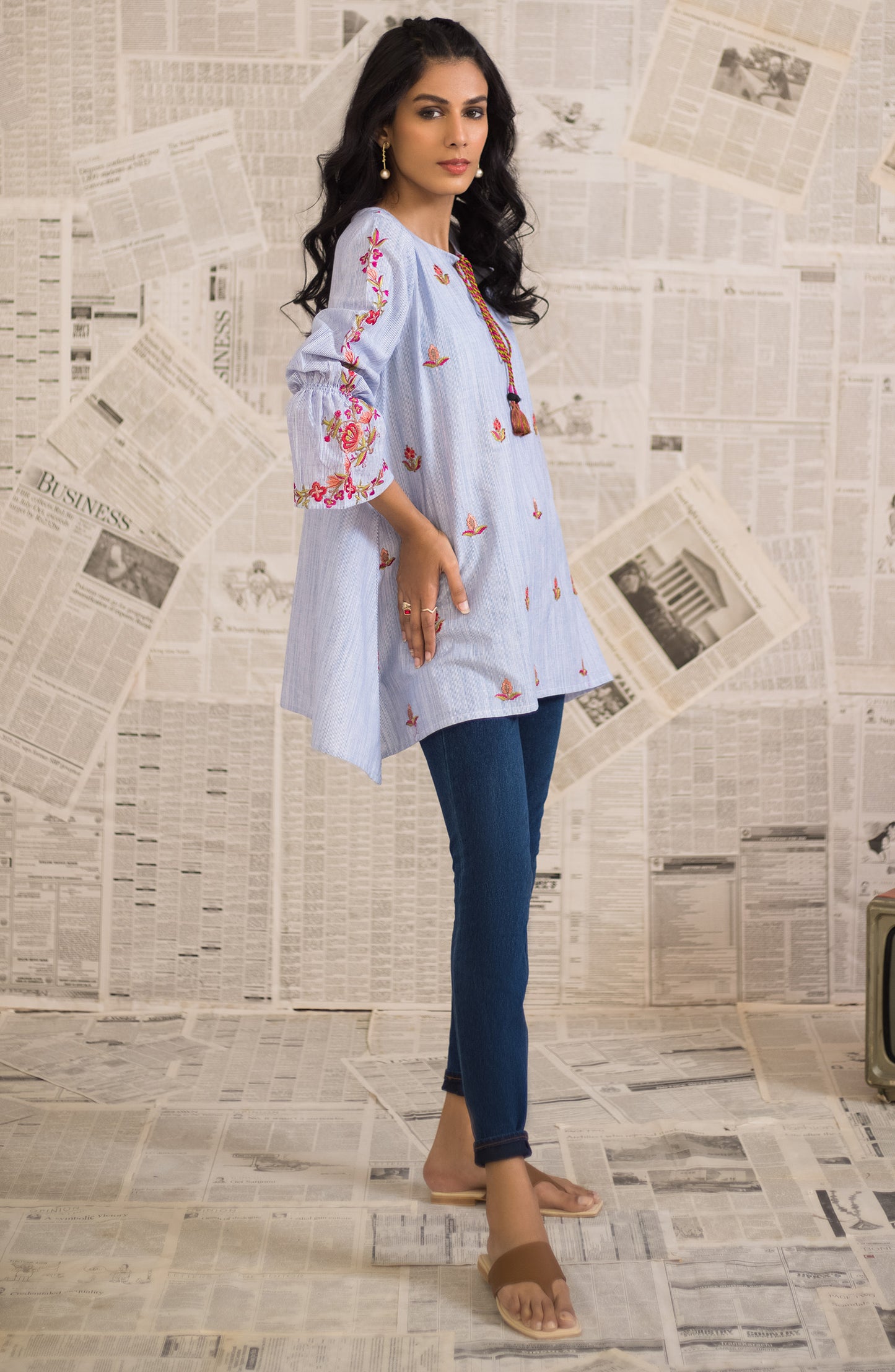 Stitched 1 Piece Embroidered Heavy Cotton Shirt