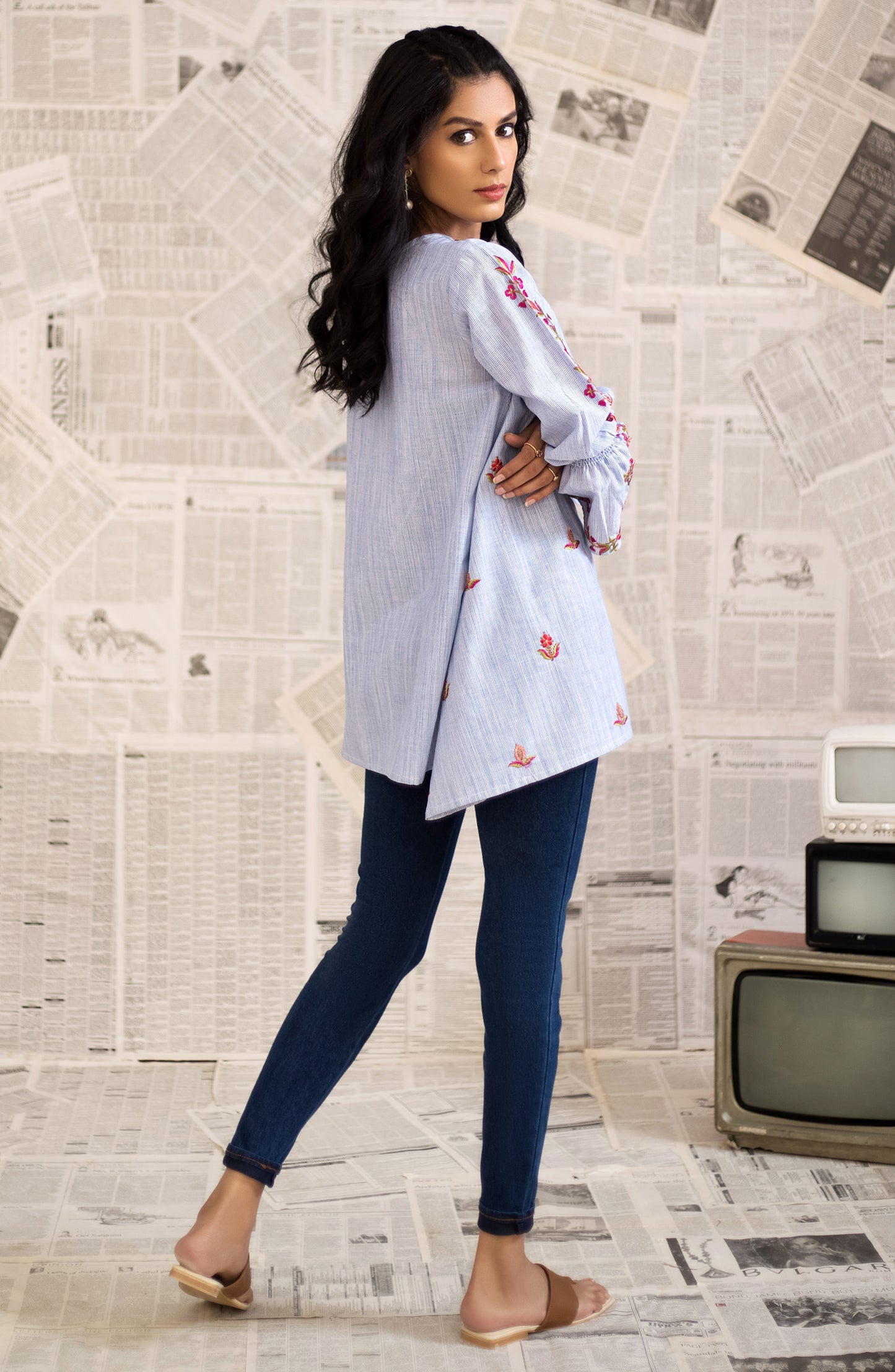 Stitched 1 Piece Embroidered Heavy Cotton Shirt