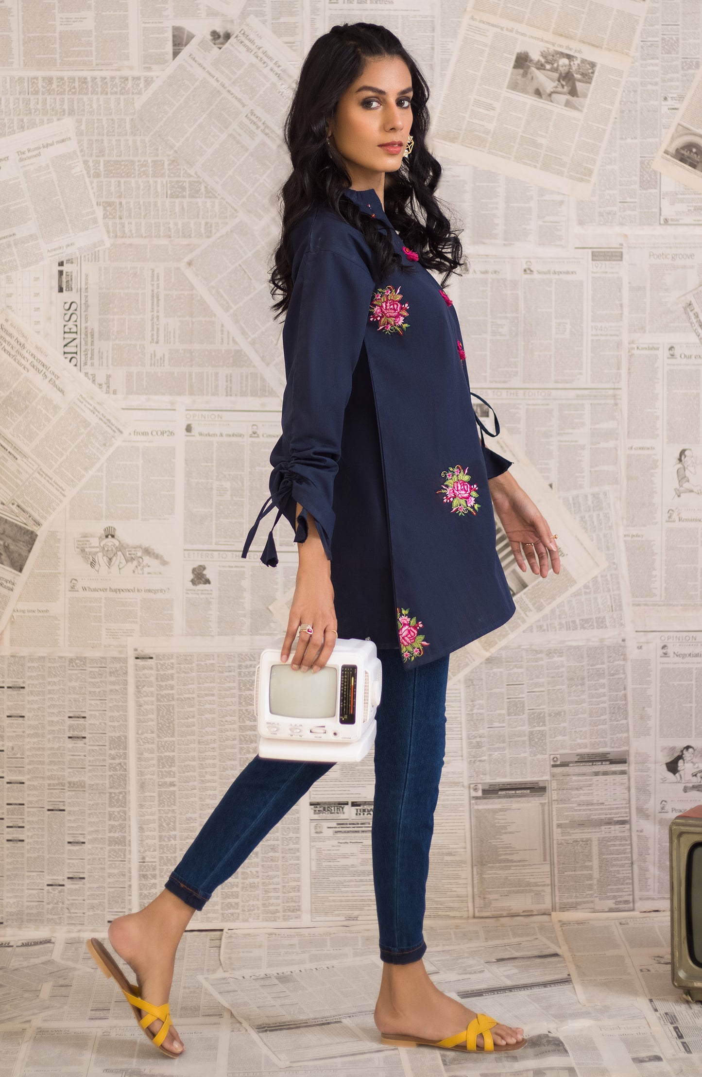 Stitched 1 Piece Embroidered Heavy Cotton Shirt
