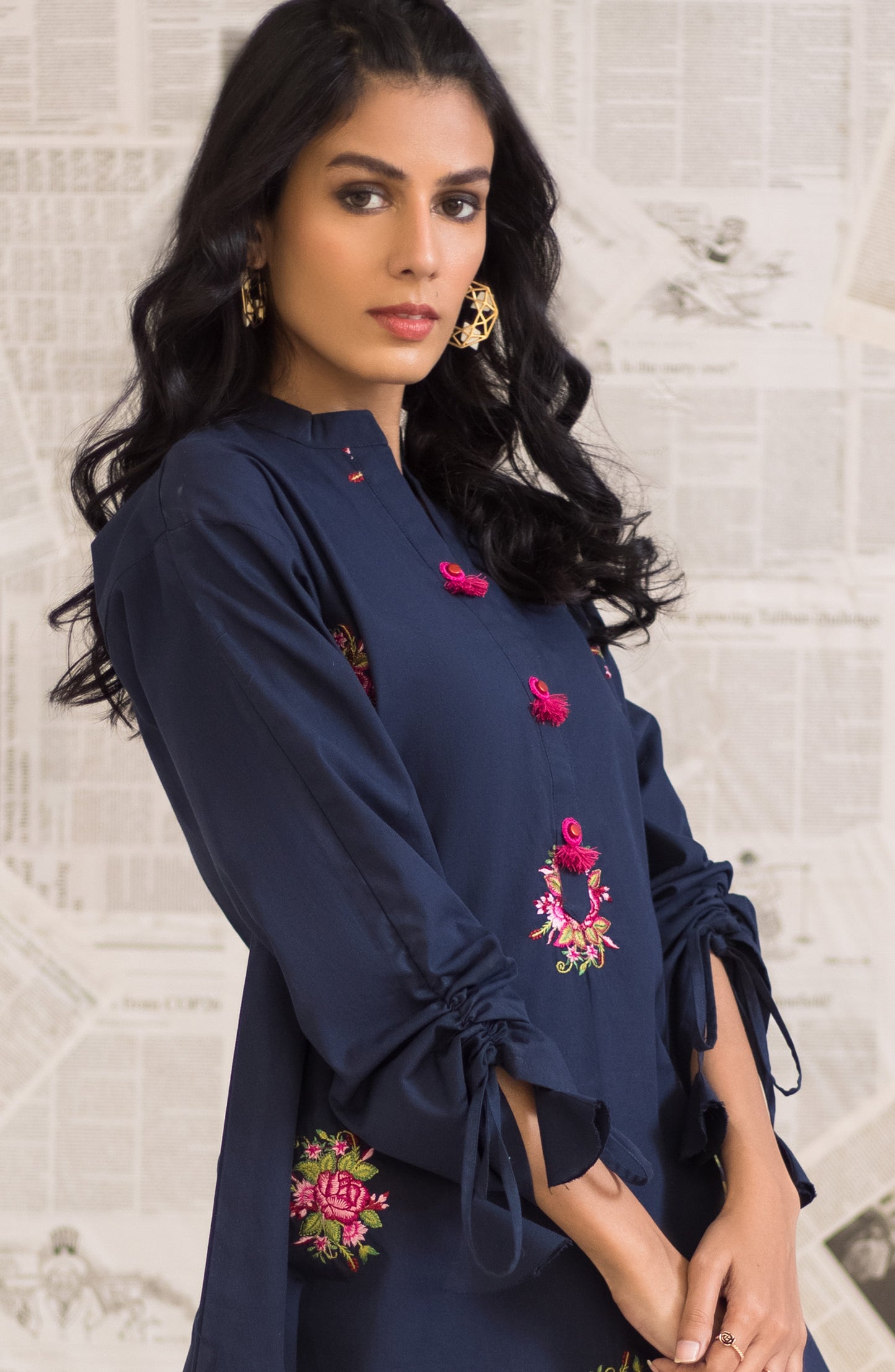 Stitched 1 Piece Embroidered Heavy Cotton Shirt