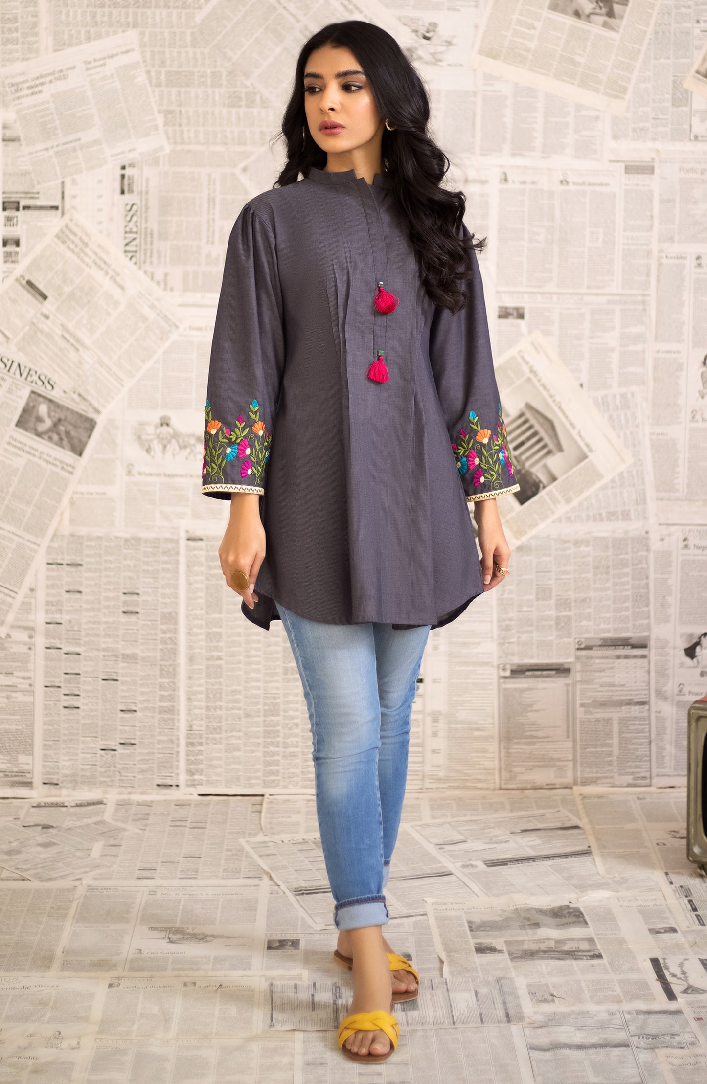 Stitched 1 Piece Embroidered Heavy Cotton Shirt