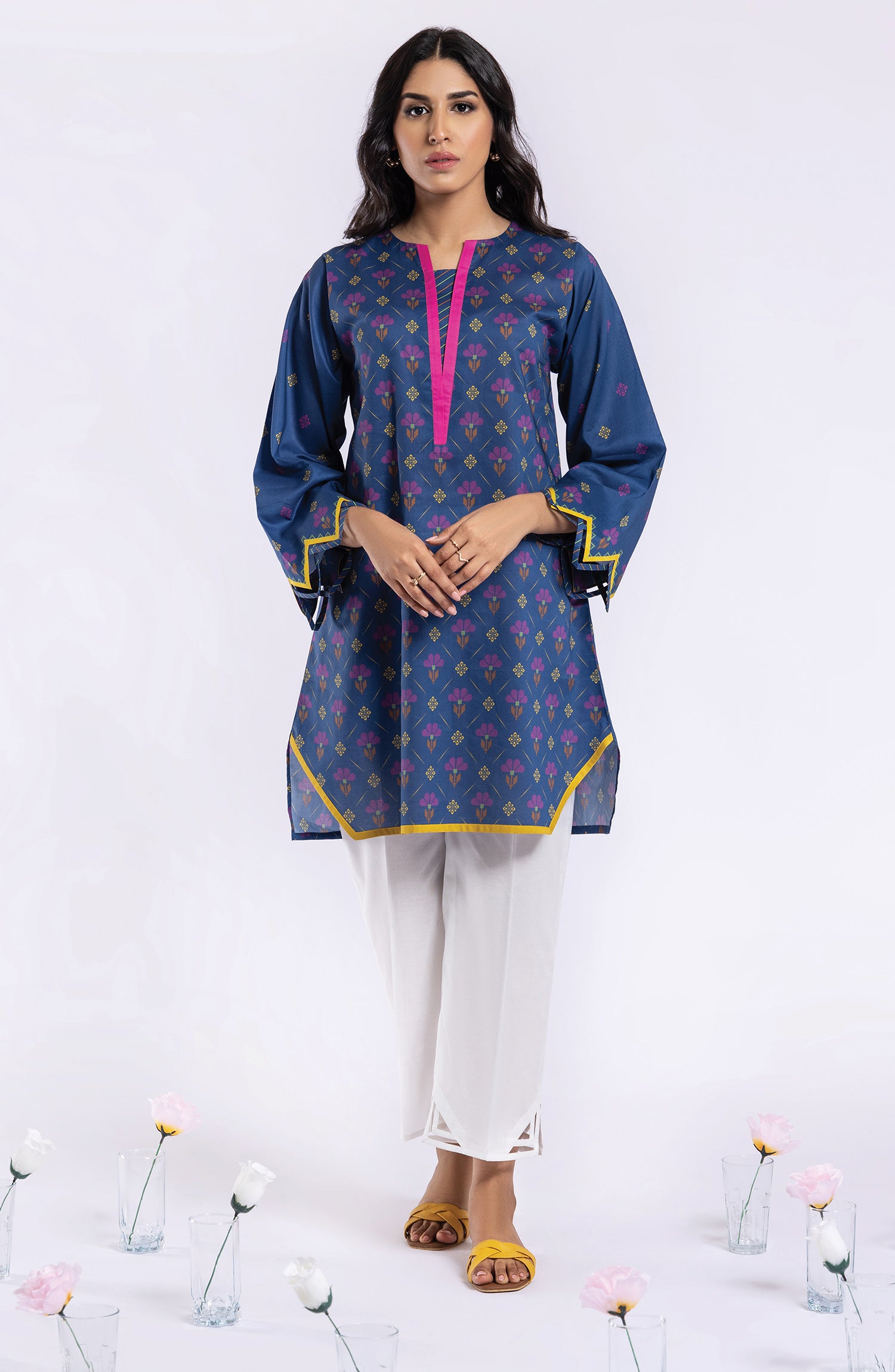 HCS-22-040/U BLUE  LAWN SCSHIRT UNSTITCHED SHIRT