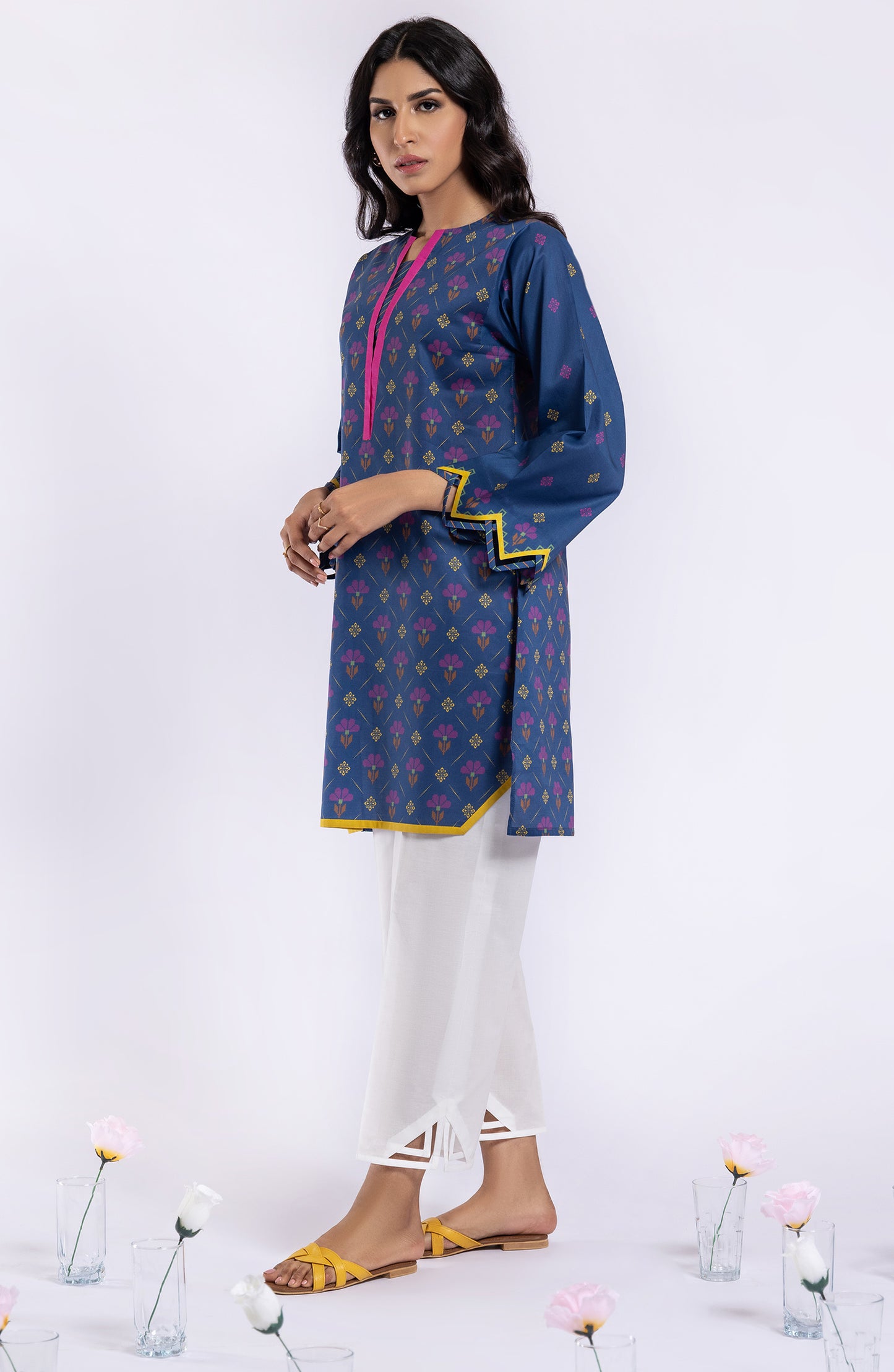 HCS-22-040/U BLUE  LAWN SCSHIRT UNSTITCHED SHIRT