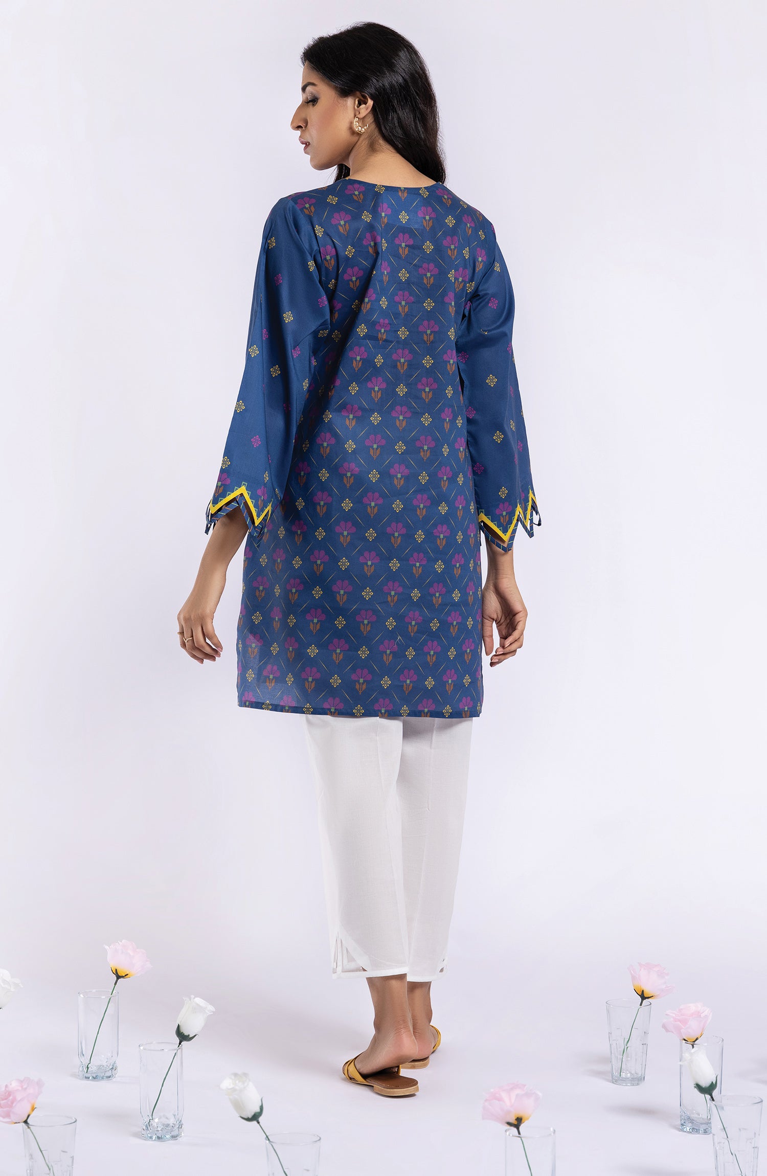 HCS-22-040/U BLUE  LAWN SCSHIRT UNSTITCHED SHIRT