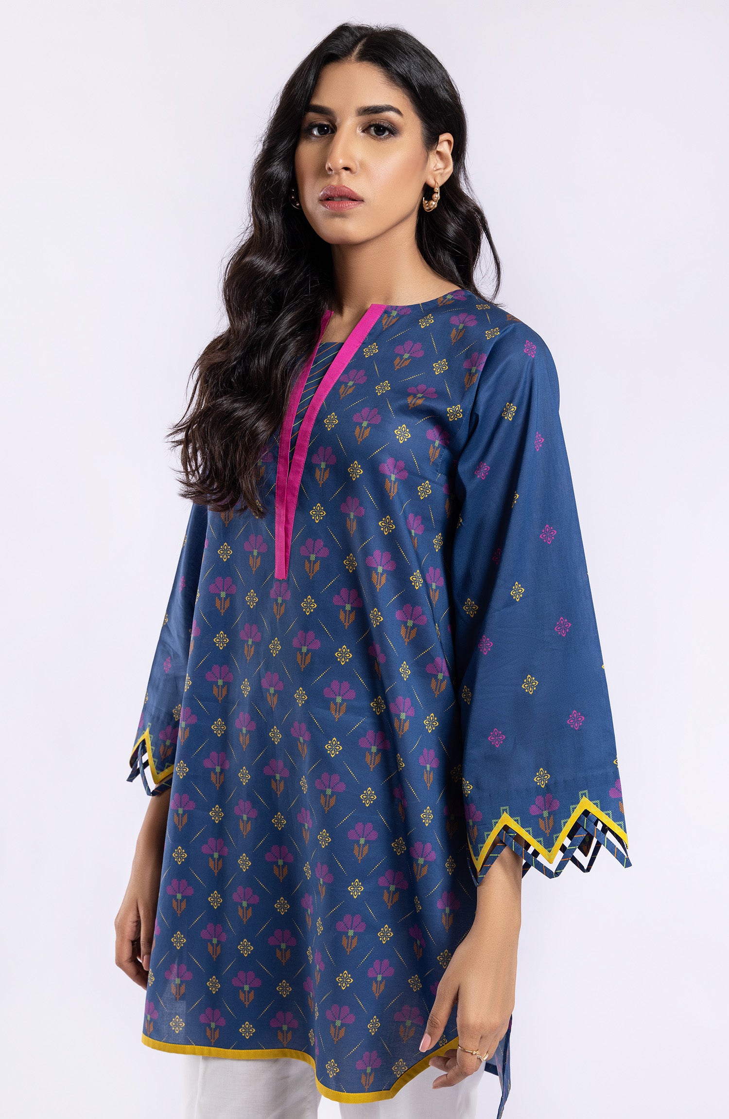 HCS-22-040/U BLUE  LAWN SCSHIRT UNSTITCHED SHIRT