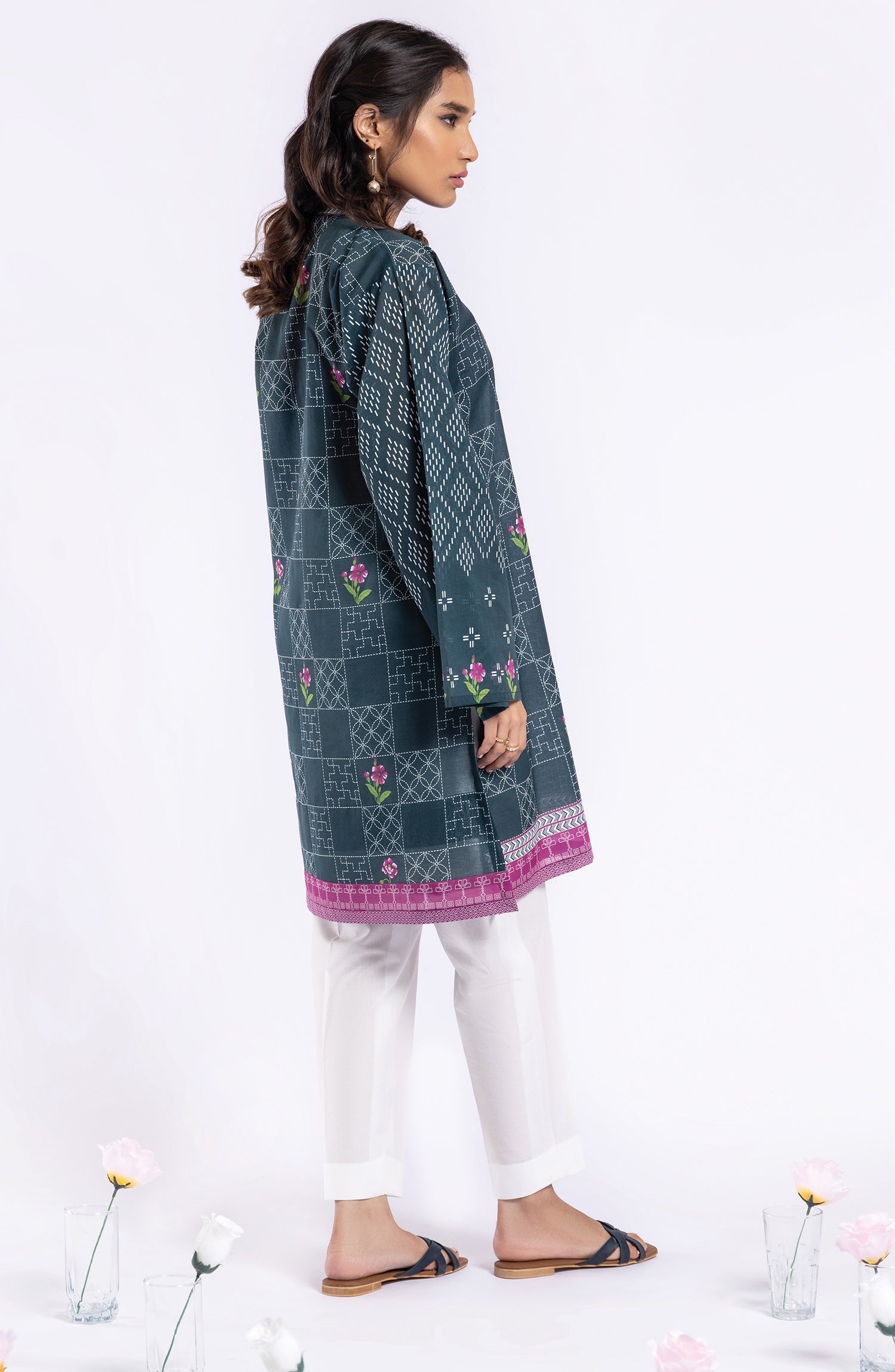 HCS-22-031/U TEAL  LAWN SCSHIRT UNSTITCHED SHIRT