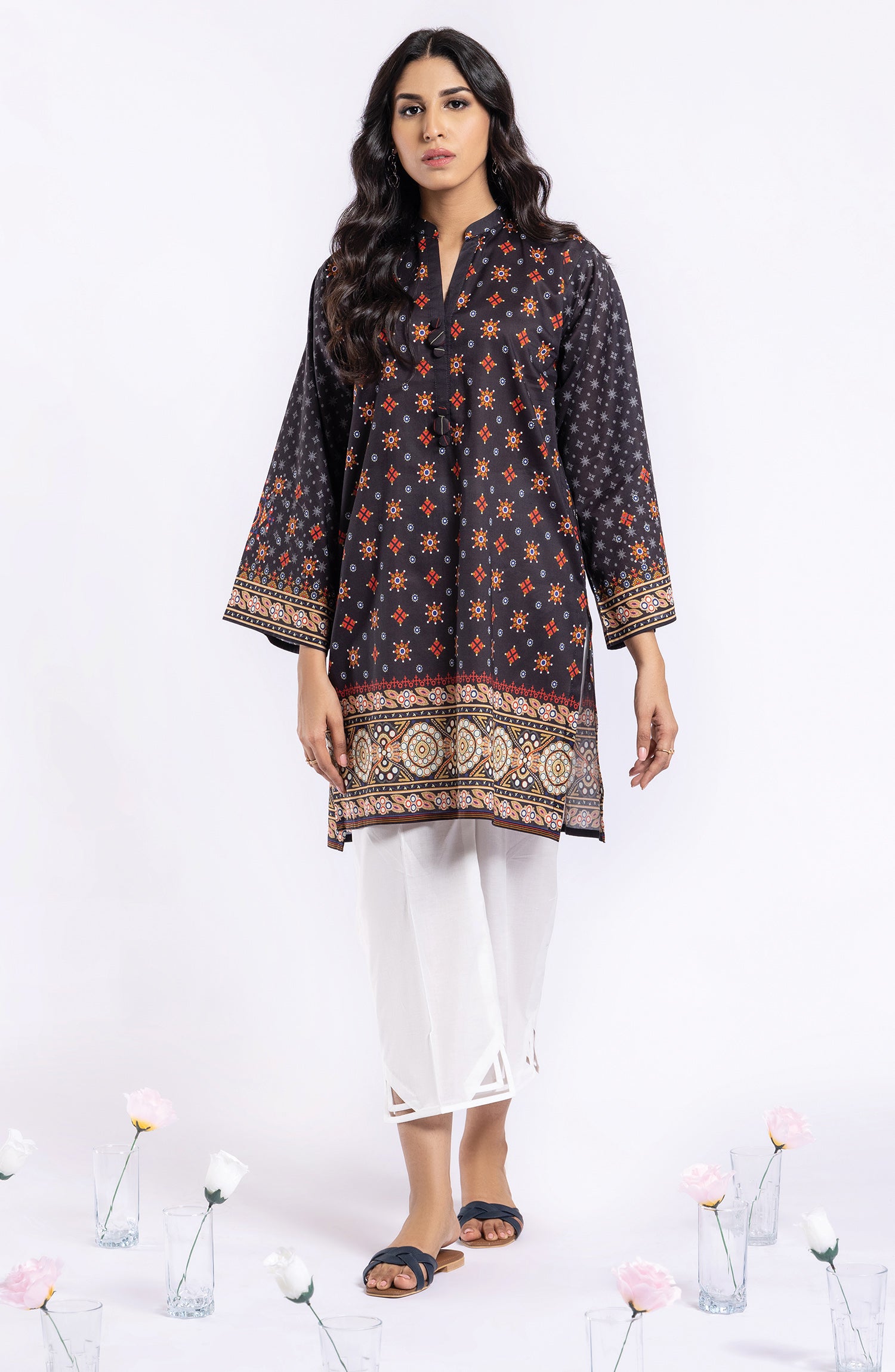 HCS-22-039/U BLACK LAWN SCSHIRT UNSTITCHED SHIRT