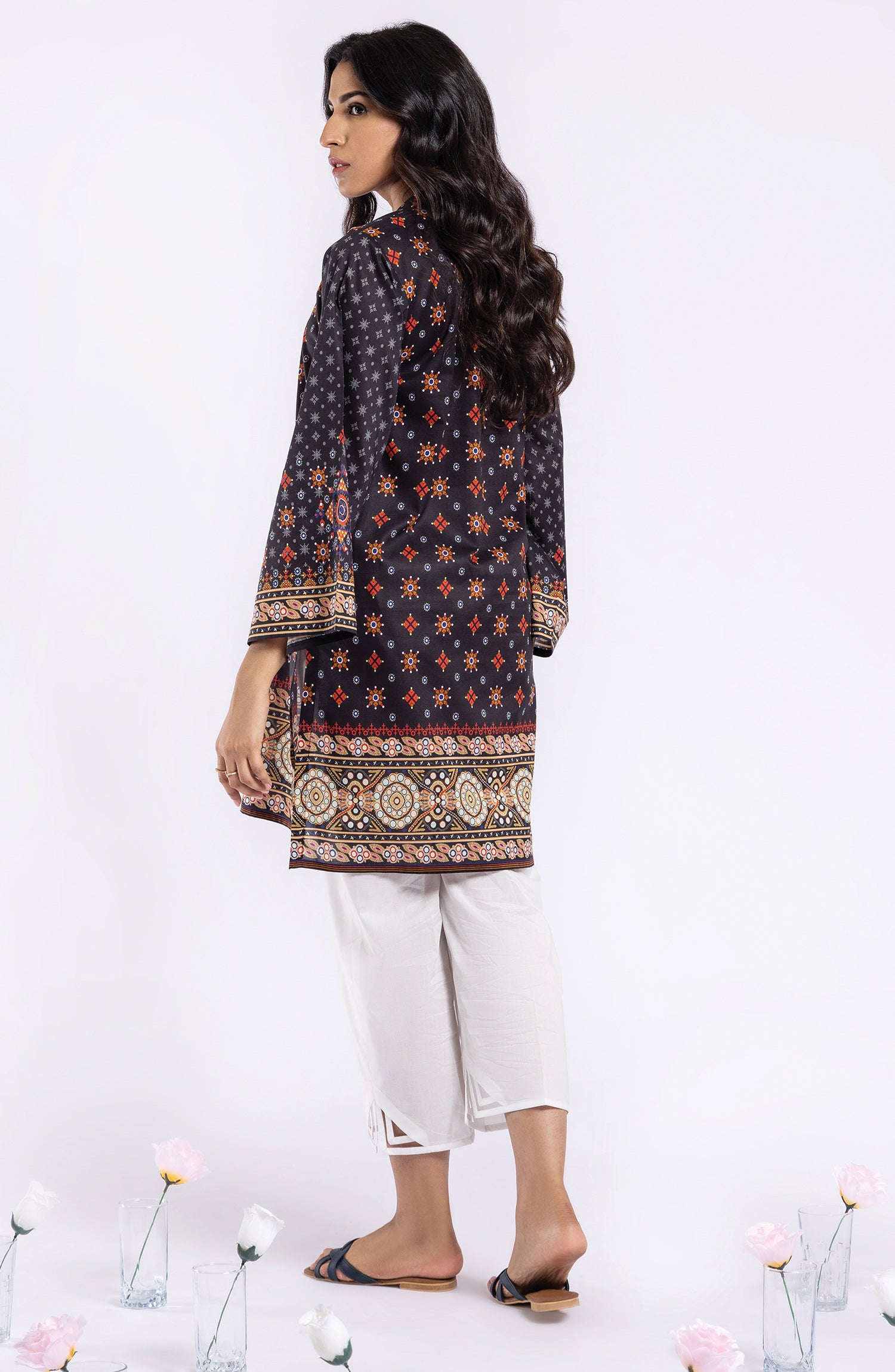 HCS-22-039/U BLACK LAWN SCSHIRT UNSTITCHED SHIRT