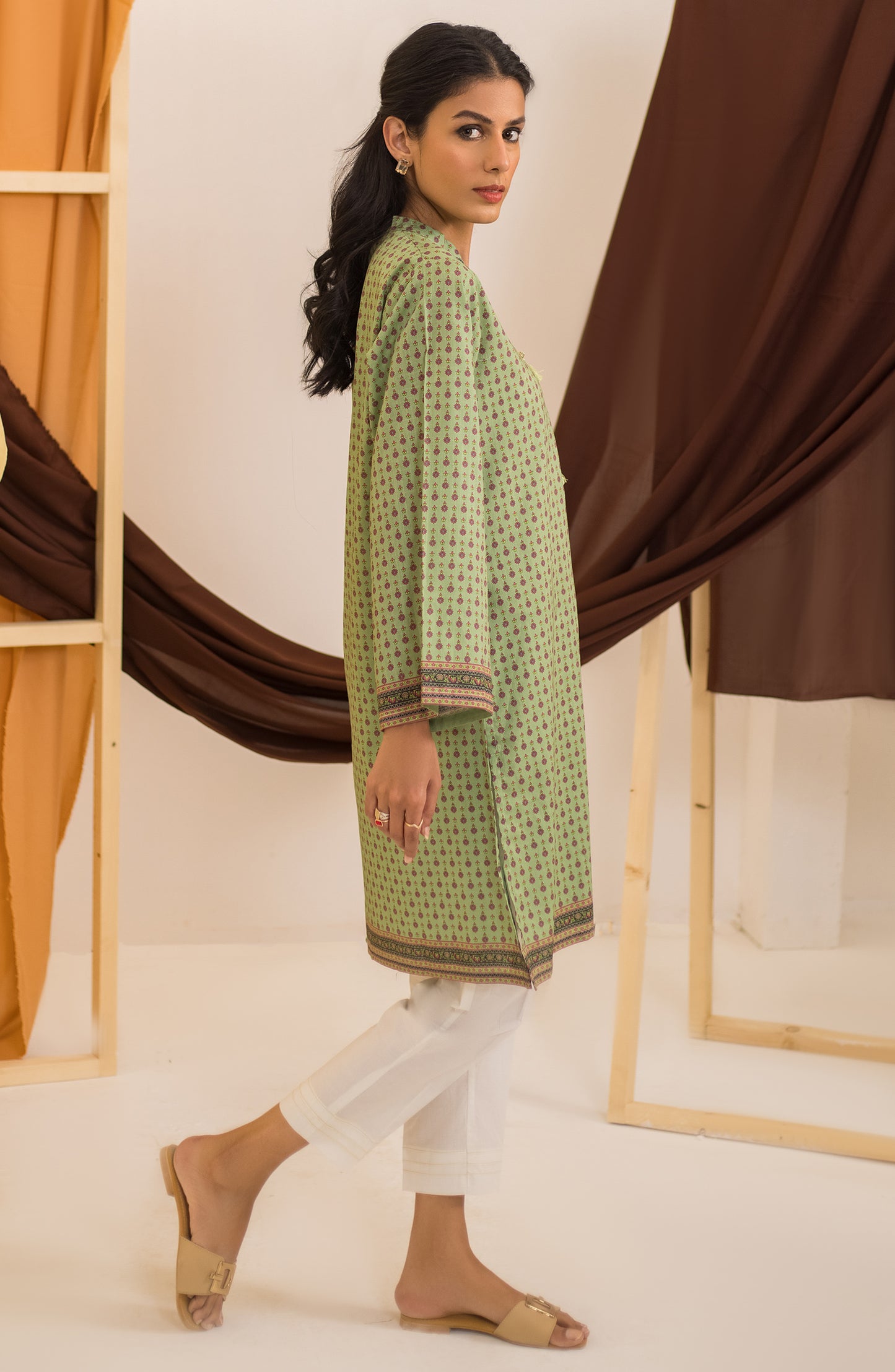 Stitched 1 Piece Plain Slub Cotton Shirt