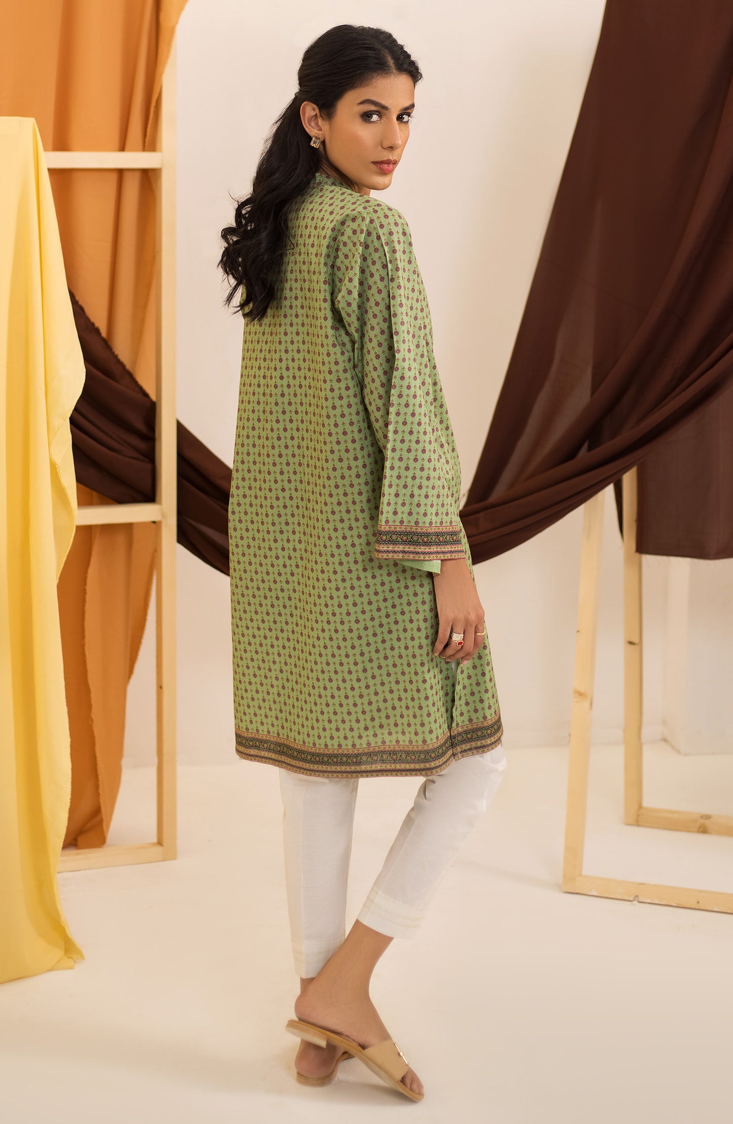 Stitched 1 Piece Plain Slub Cotton Shirt