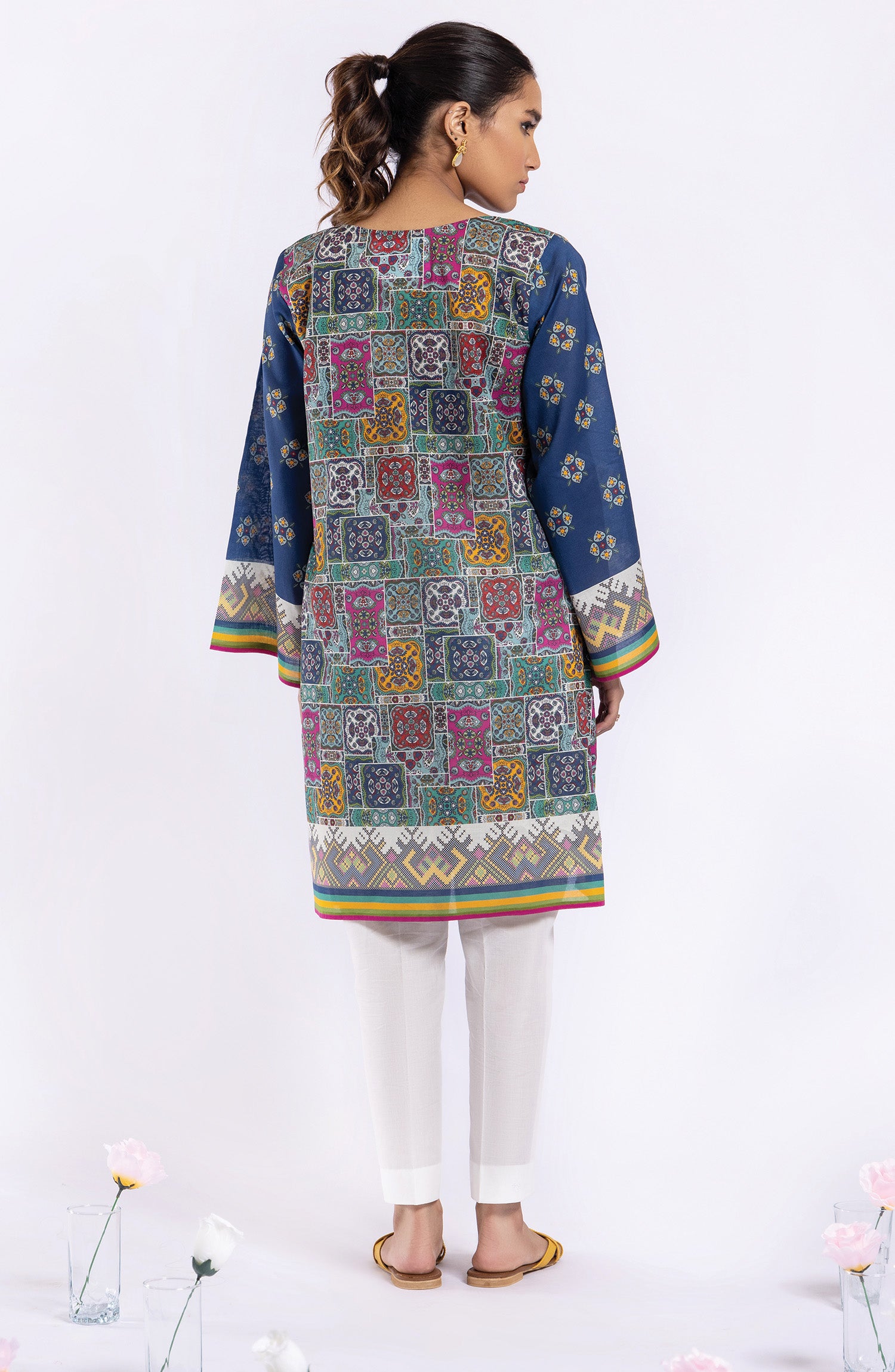HCS-22-042/U BLUE LAWN SCSHIRT UNSTITCHED SHIRT