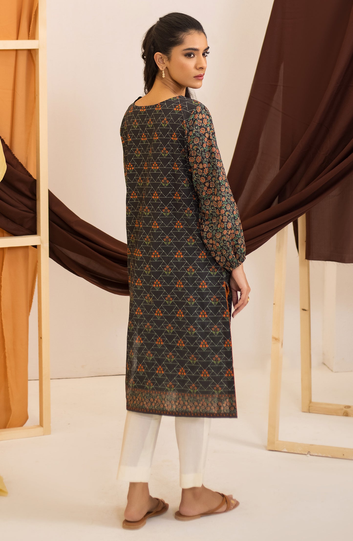 Stitched 1 Piece Plain Slub Cotton Shirt