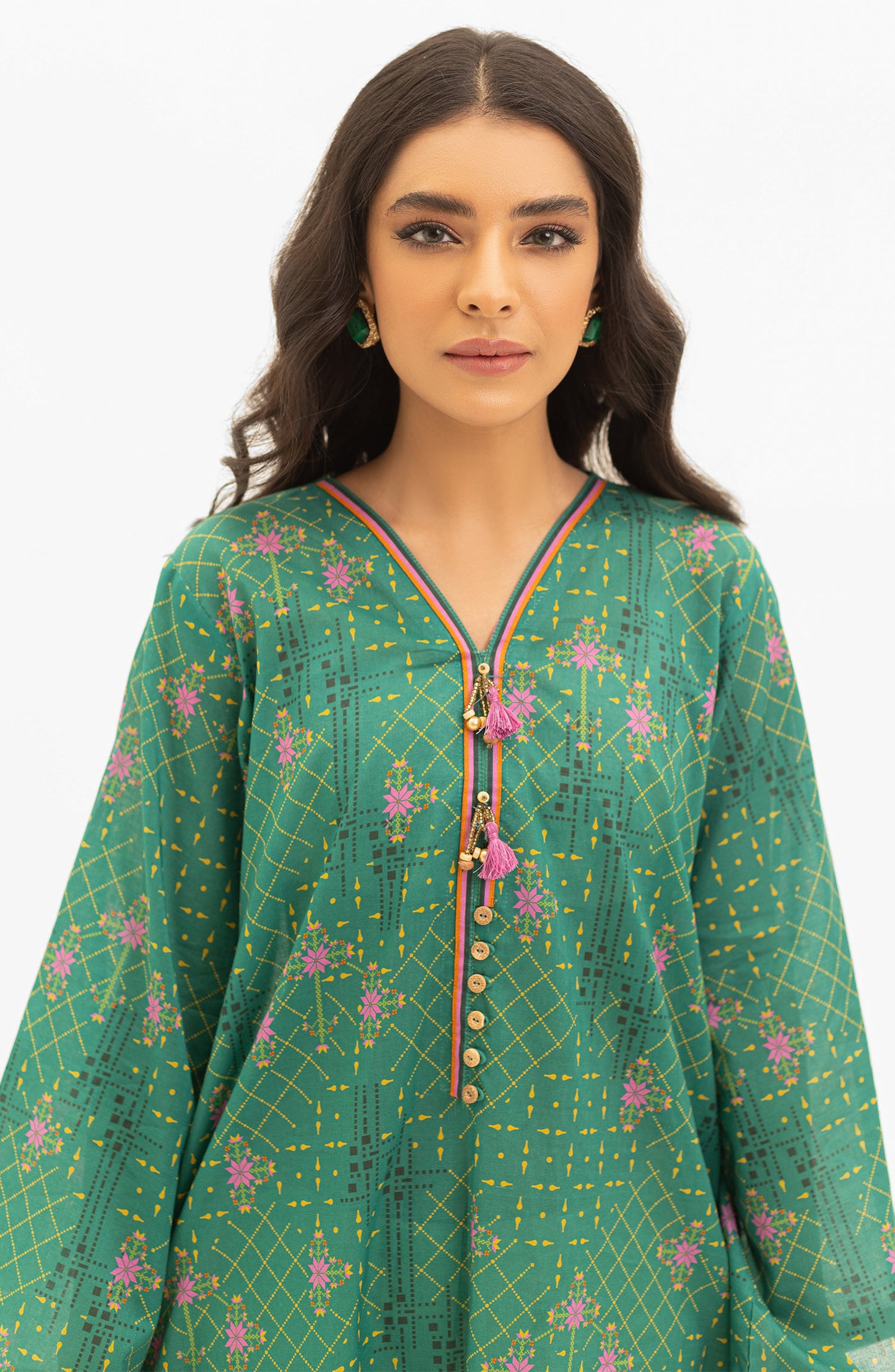 OTL-22-004/U RED LAWN  UNSTITCHED SHIRT DUPATTA PANTS