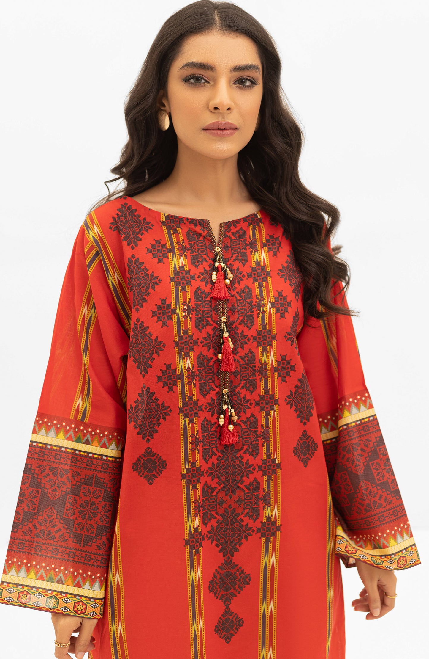 OTL-22-004/U RED LAWN  UNSTITCHED SHIRT DUPATTA PANTS