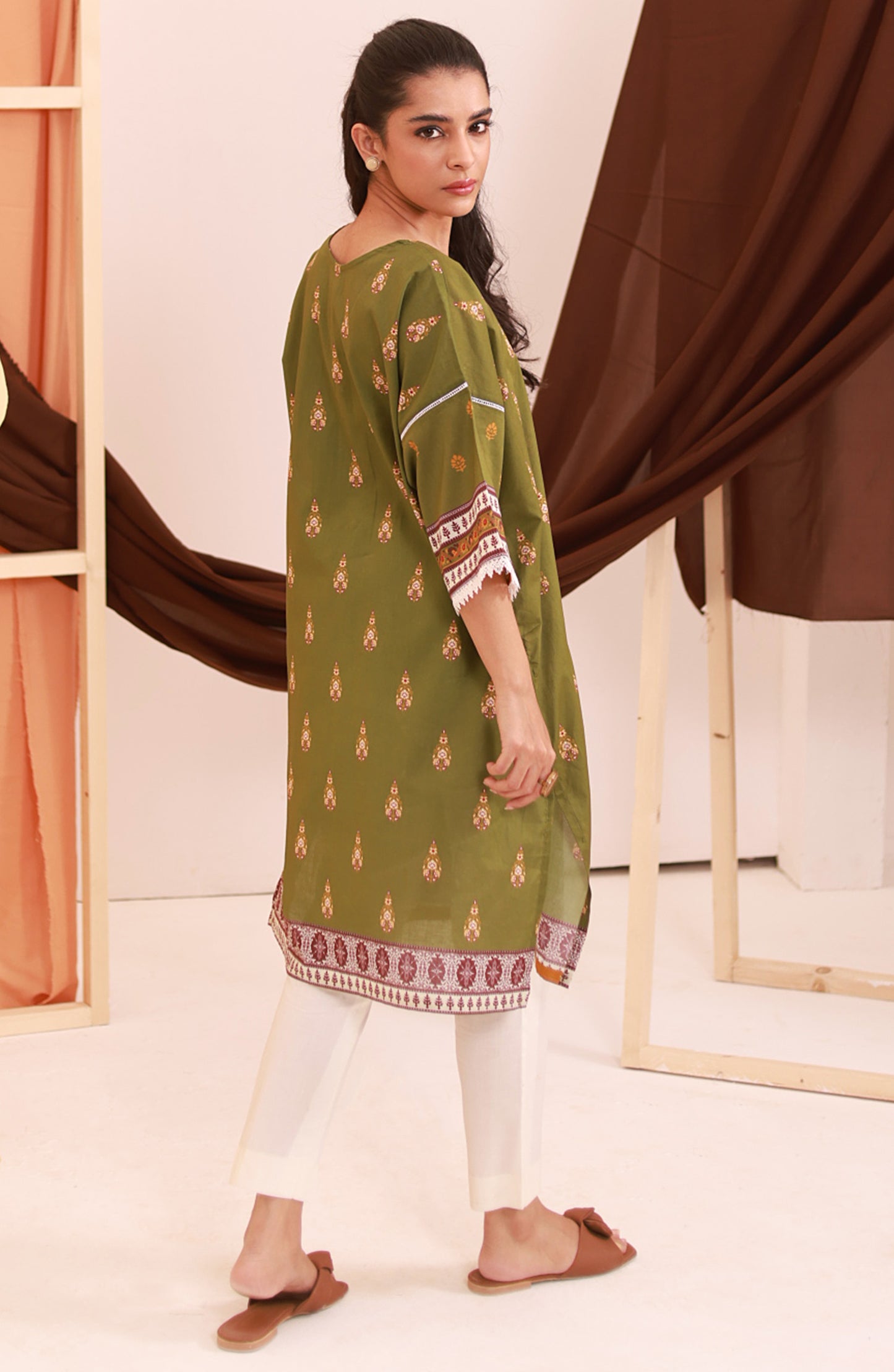 Stitched 1 Piece Printed Lawn Shirt (NRD-491/S GREEN)
