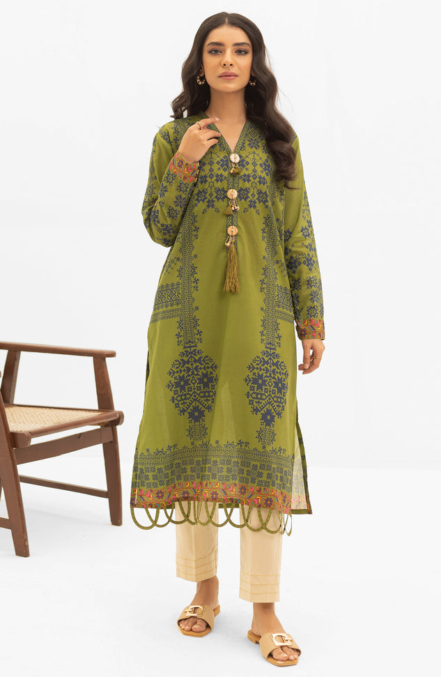 OTL-22-004/U RED LAWN  UNSTITCHED SHIRT DUPATTA PANTS