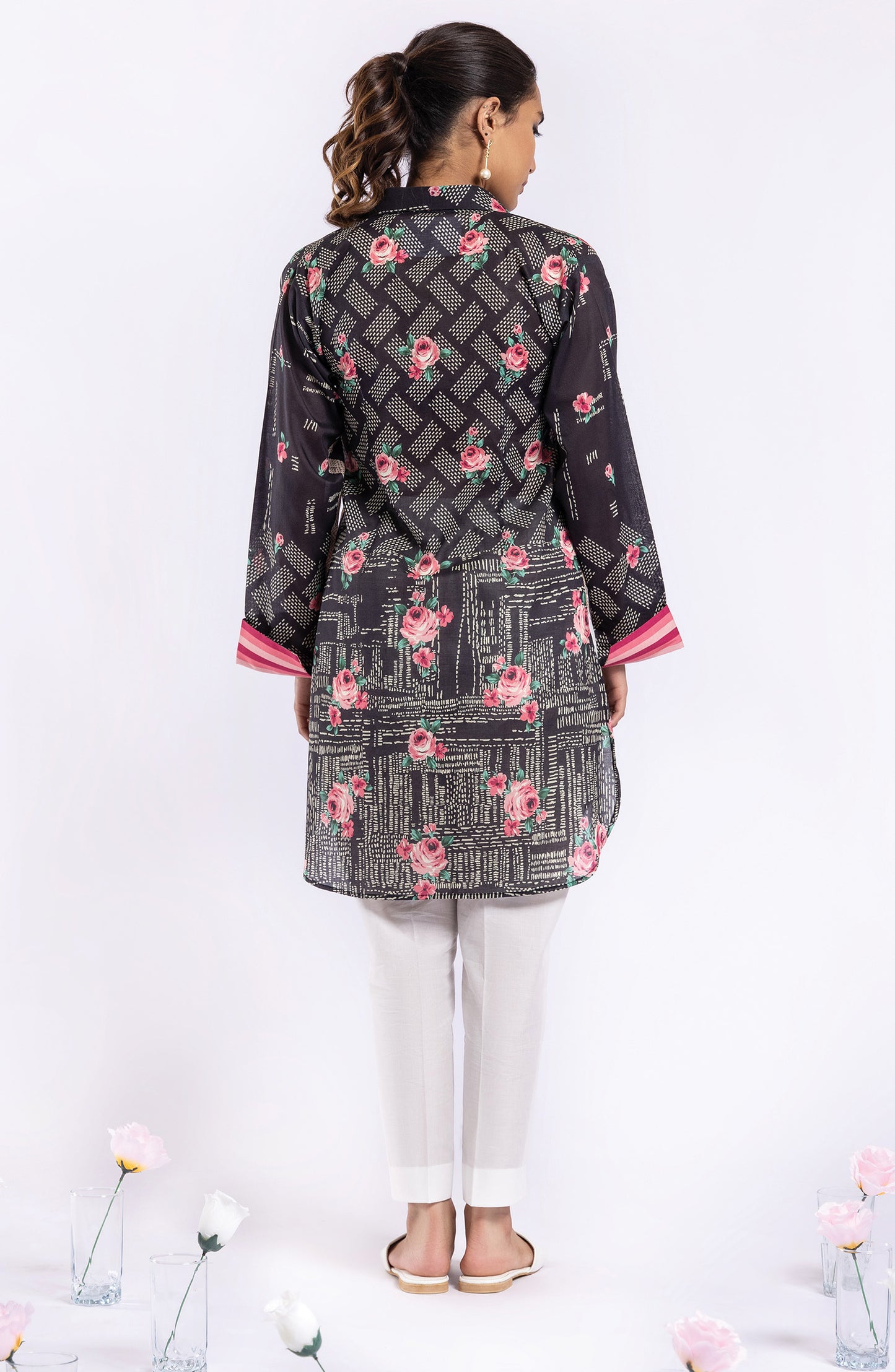 HCS-22-029/U BLACK LAWN SCSHIRT UNSTITCHED SHIRT