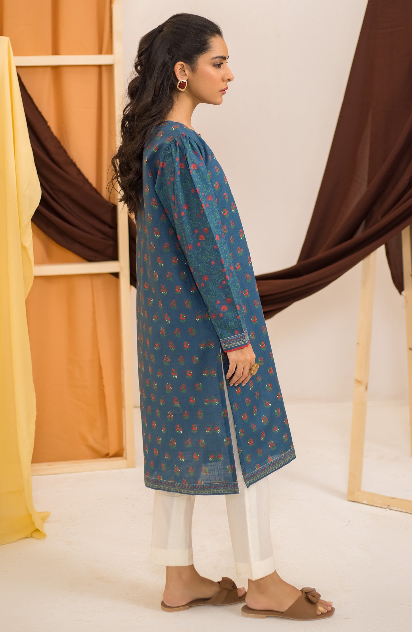 Stitched 1 Piece Plain Slub Cotton Shirt