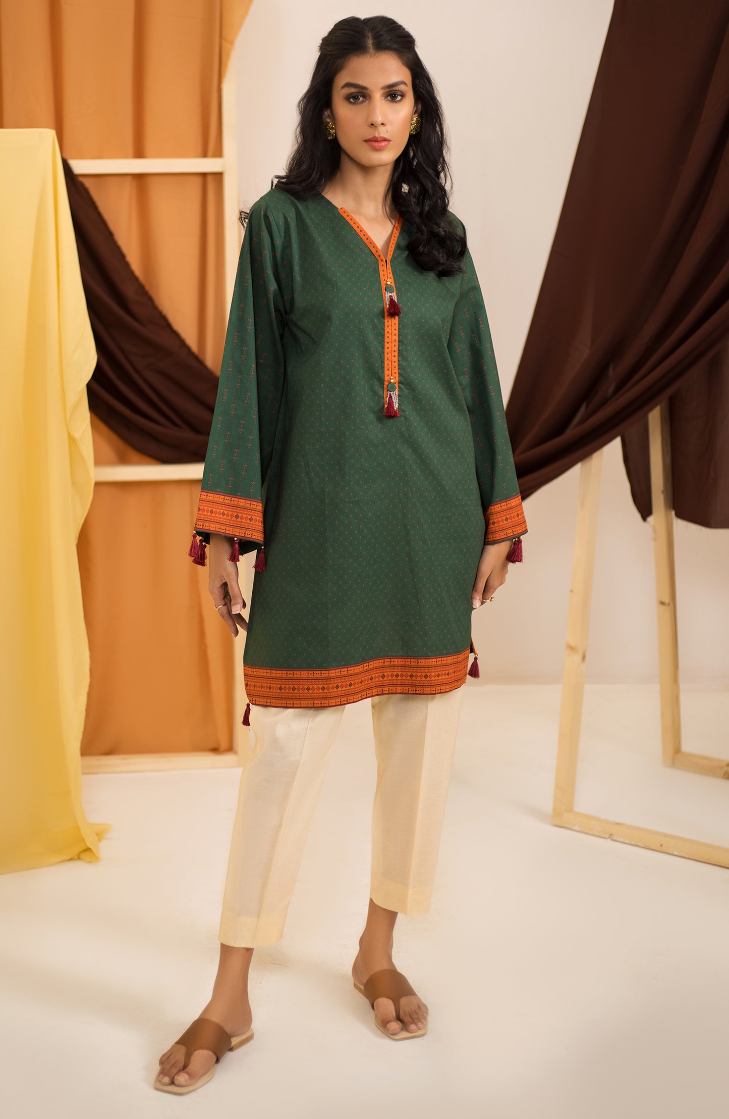 Stitched 1 Piece Plain Slub Cotton Shirt