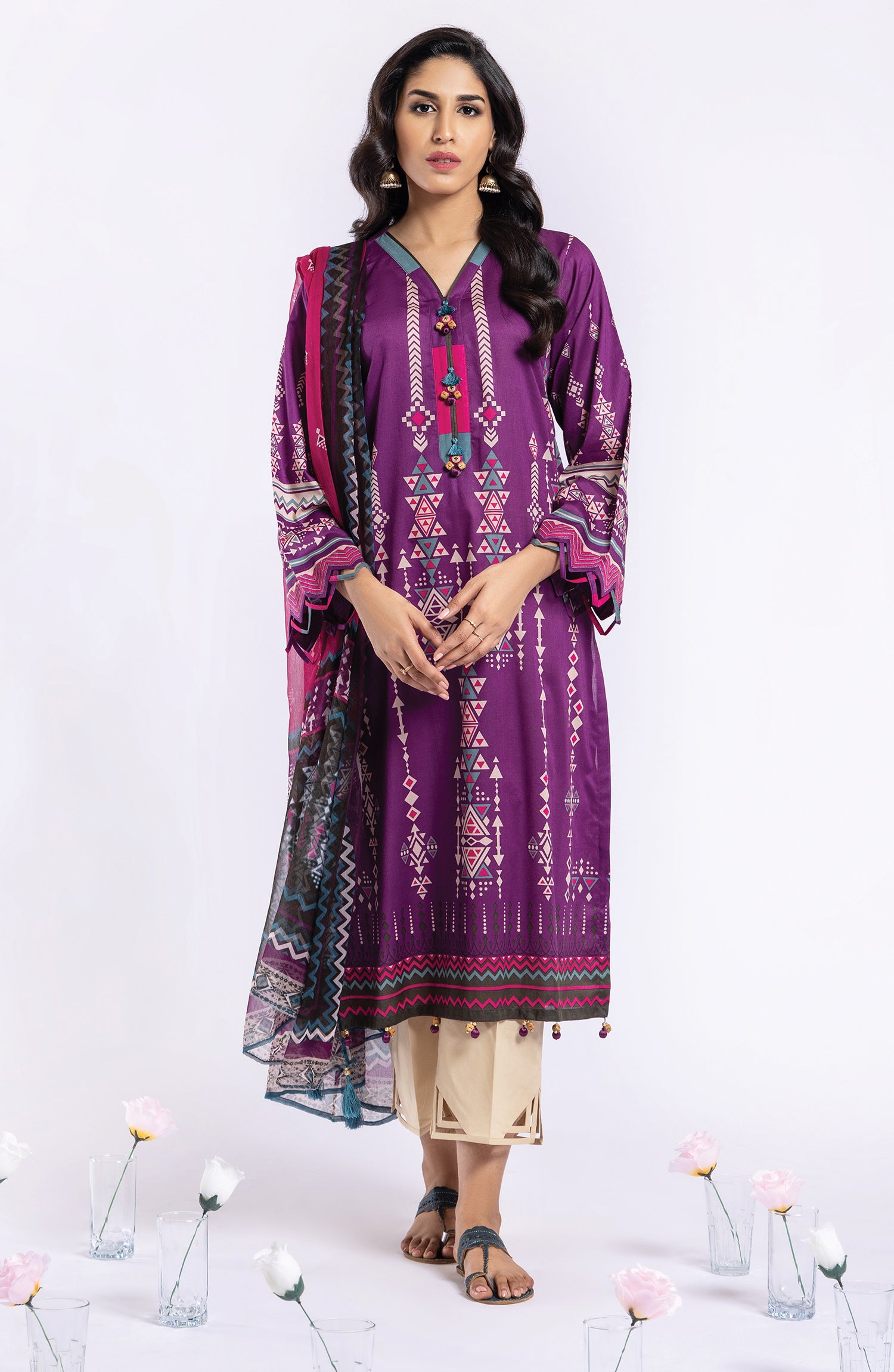 NRDS-22-032/U PURPLE LAWN  UNSTITCHED SHIRT DUPATTA