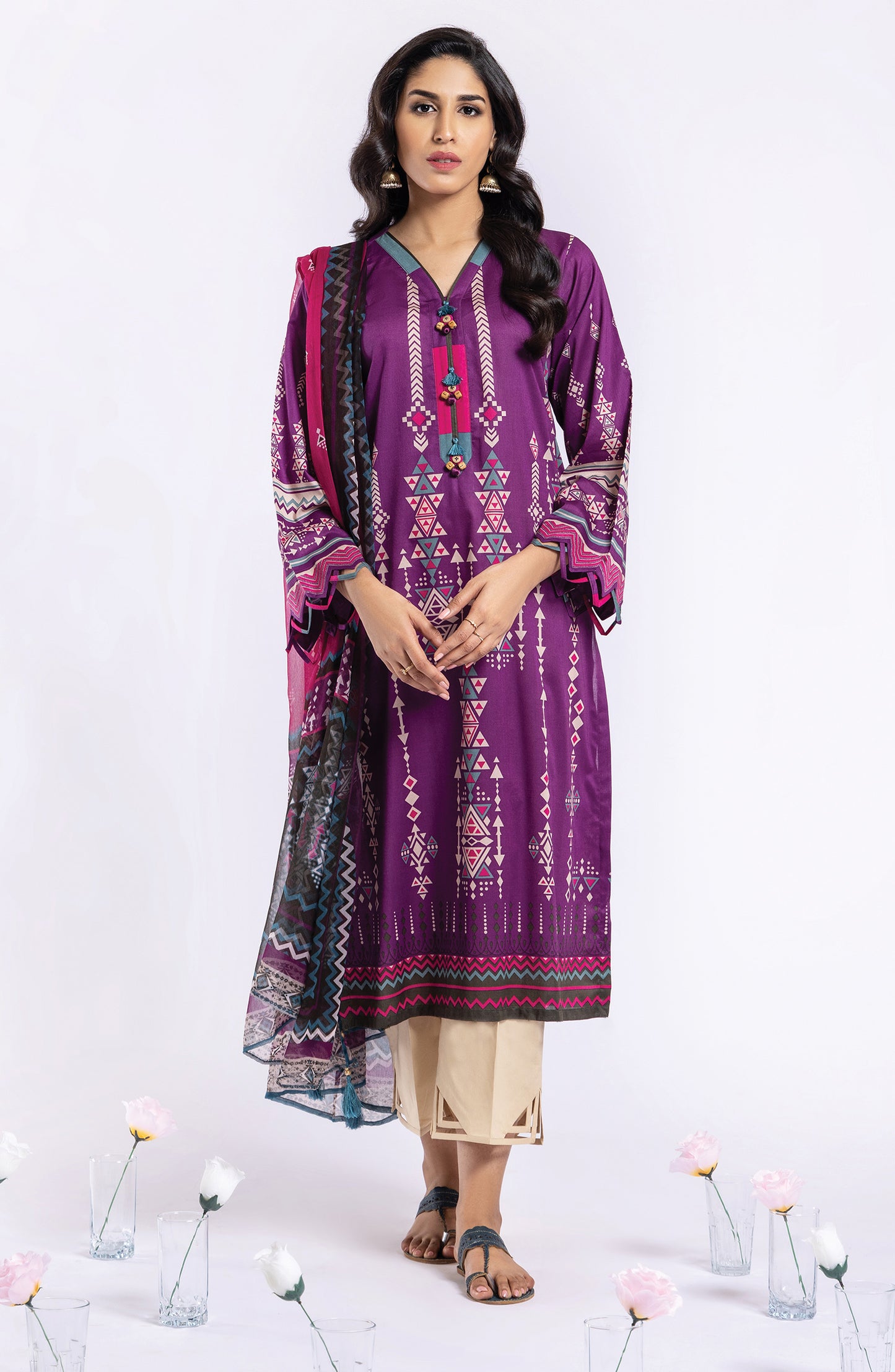 NRDS-22-032/S PURPLE LAWN  READY TO WEAR SHIRT DUPATTA