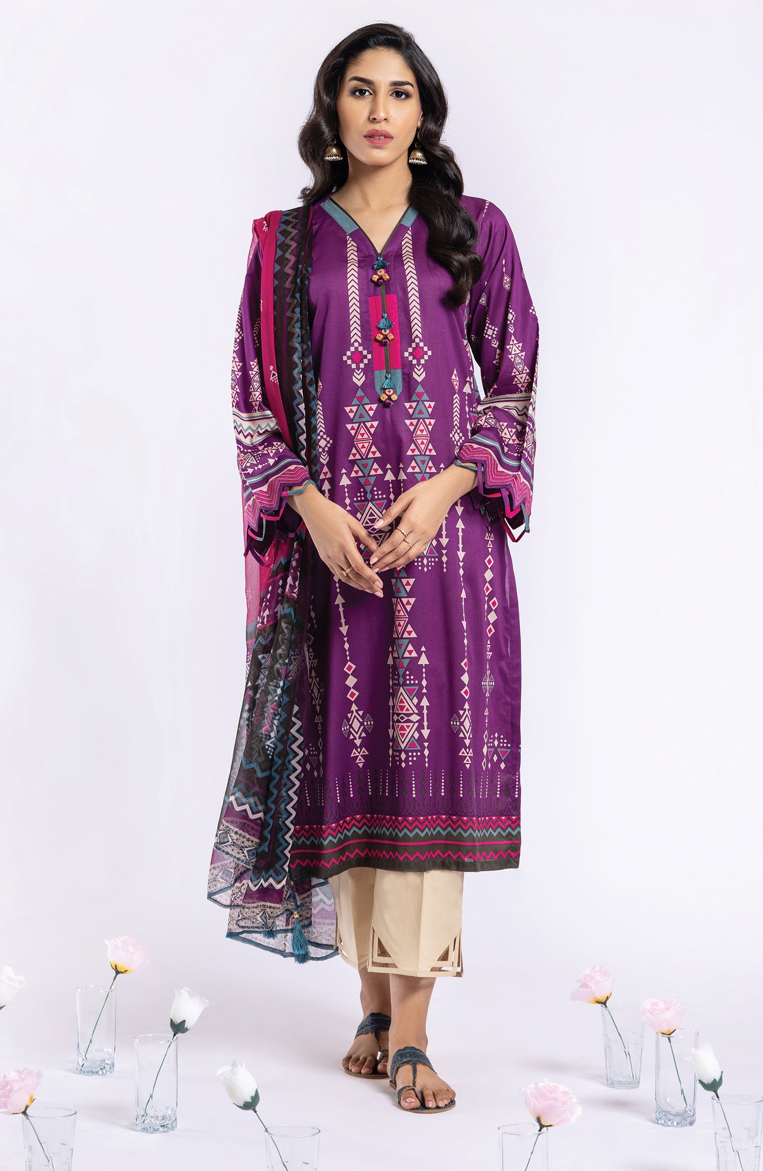 NRDS-22-032/S PURPLE LAWN  READY TO WEAR SHIRT DUPATTA
