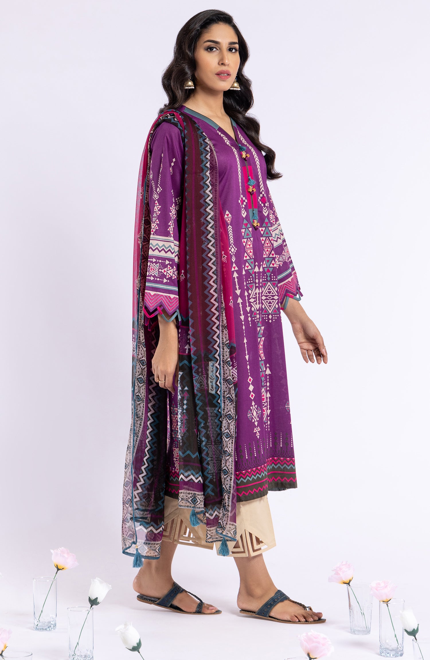 NRDS-22-032/S PURPLE LAWN  READY TO WEAR SHIRT DUPATTA