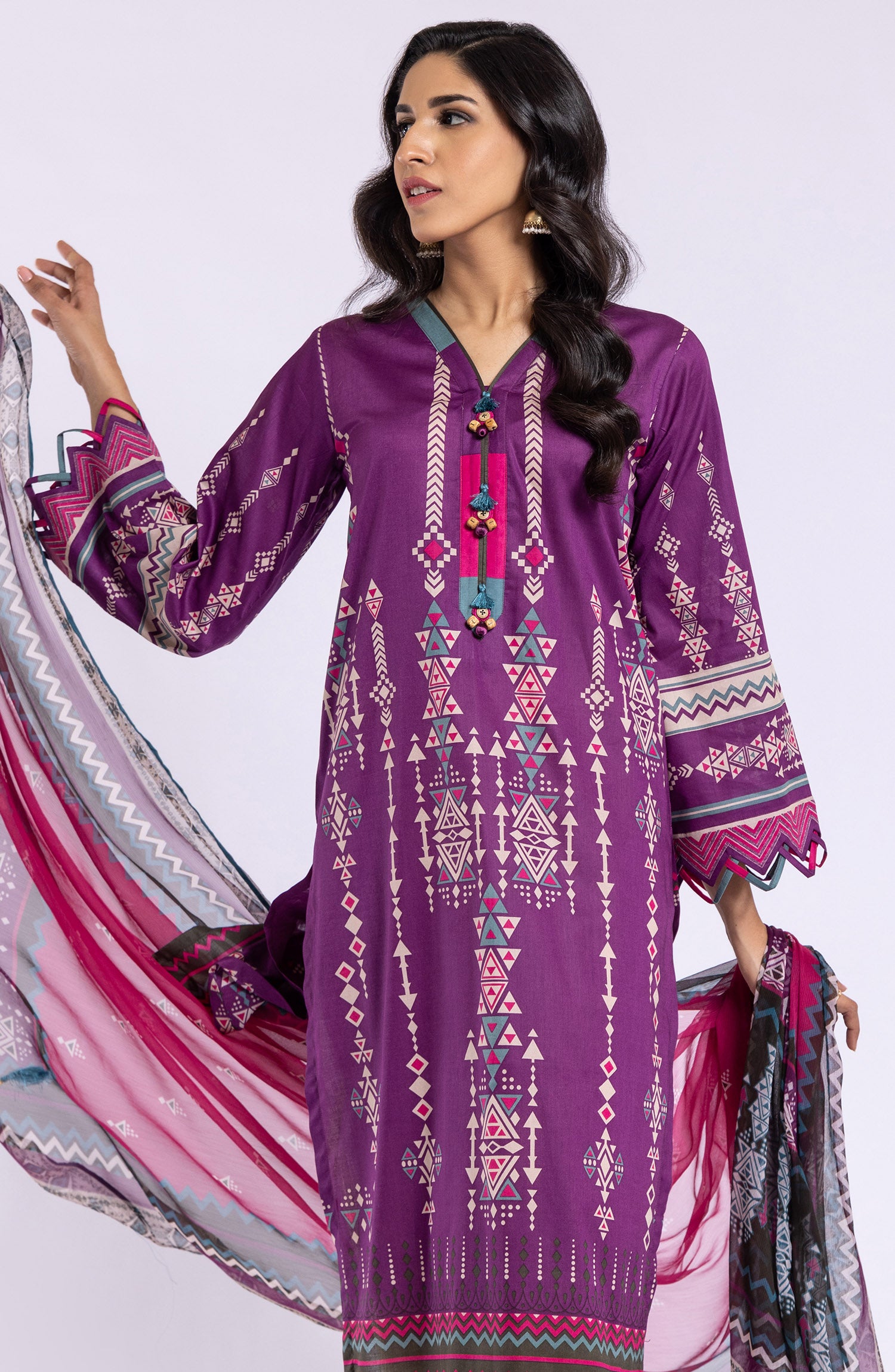NRDS-22-032/S PURPLE LAWN  READY TO WEAR SHIRT DUPATTA