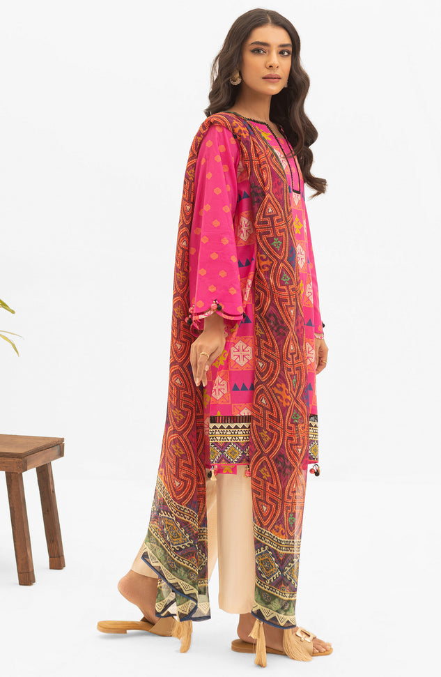 NRDS-22-010/U PINK LAWN  UNSTITCHED SHIRT DUPATTA