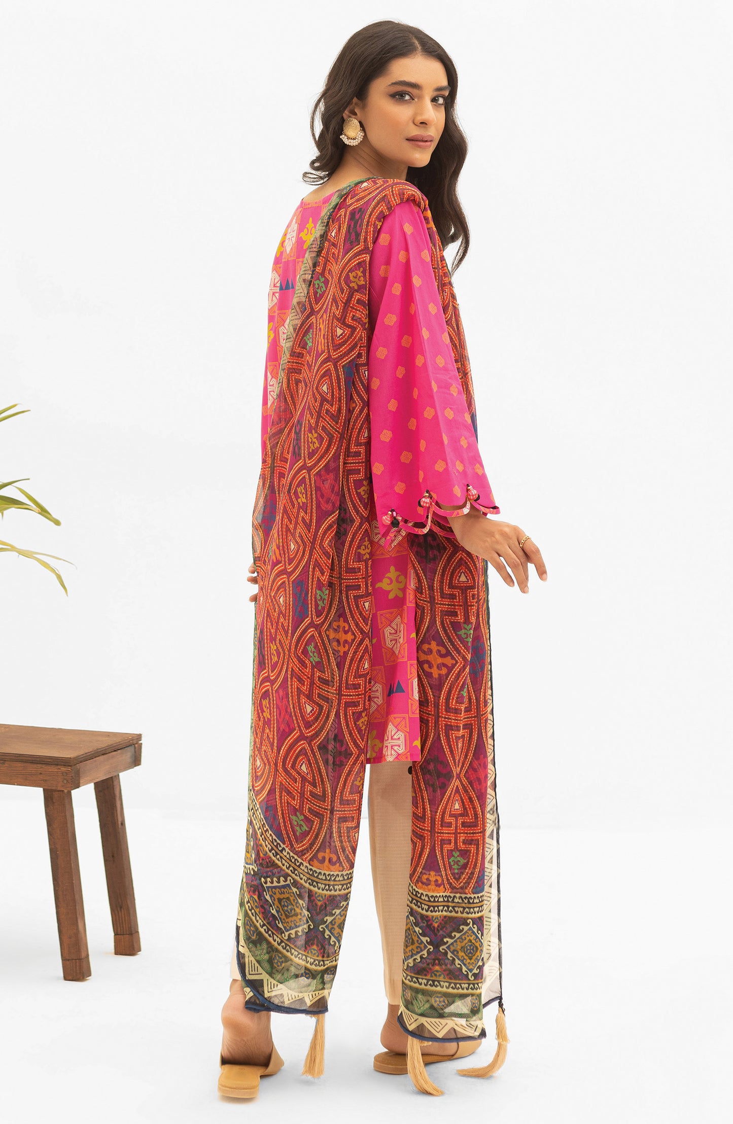 NRDS-22-010/U PINK LAWN  UNSTITCHED SHIRT DUPATTA