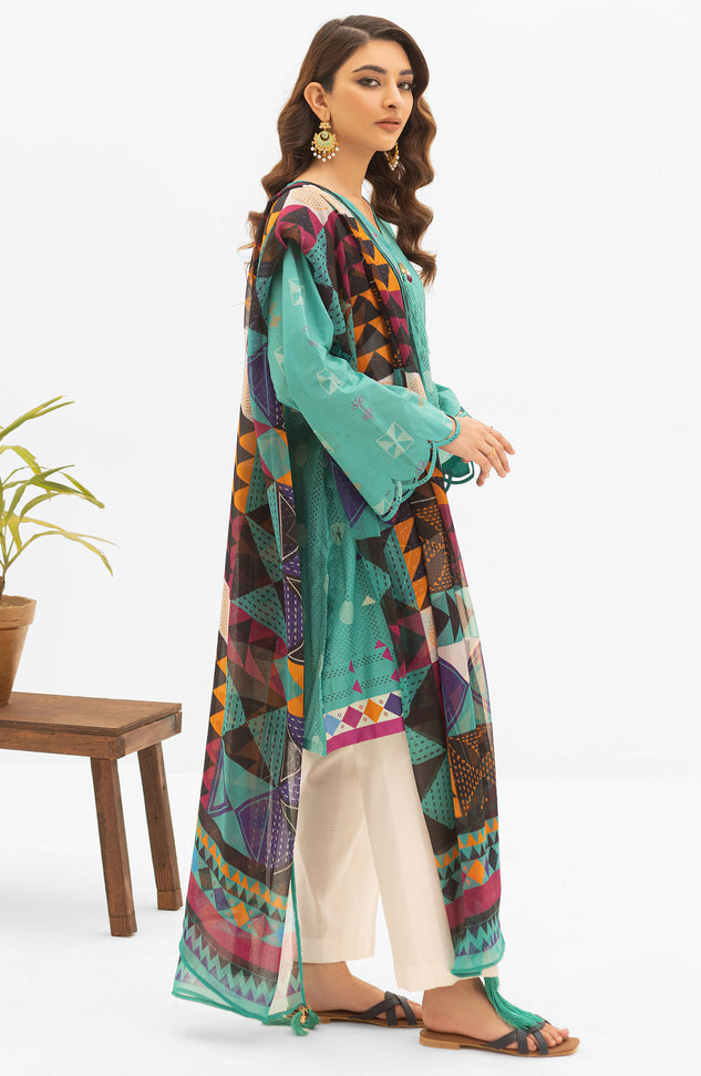 NRDS-22-009/U GREEN LAWN  UNSTITCHED SHIRT DUPATTA